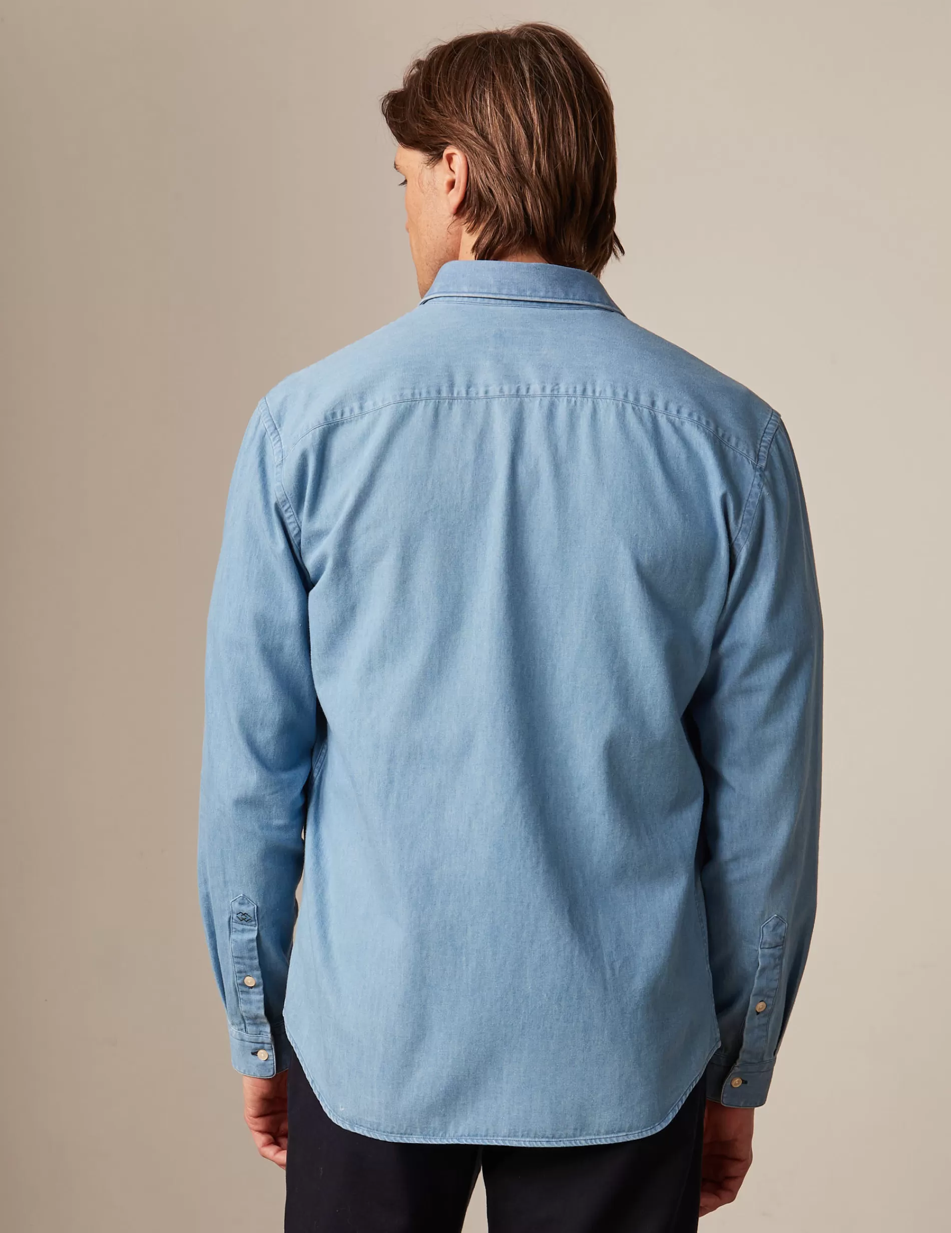 Figaret Paris Colors & Patterns·Blue Shirts | Styles·Casual Shirts | Chemise Gabriel En Denim Bleu Bleu clair