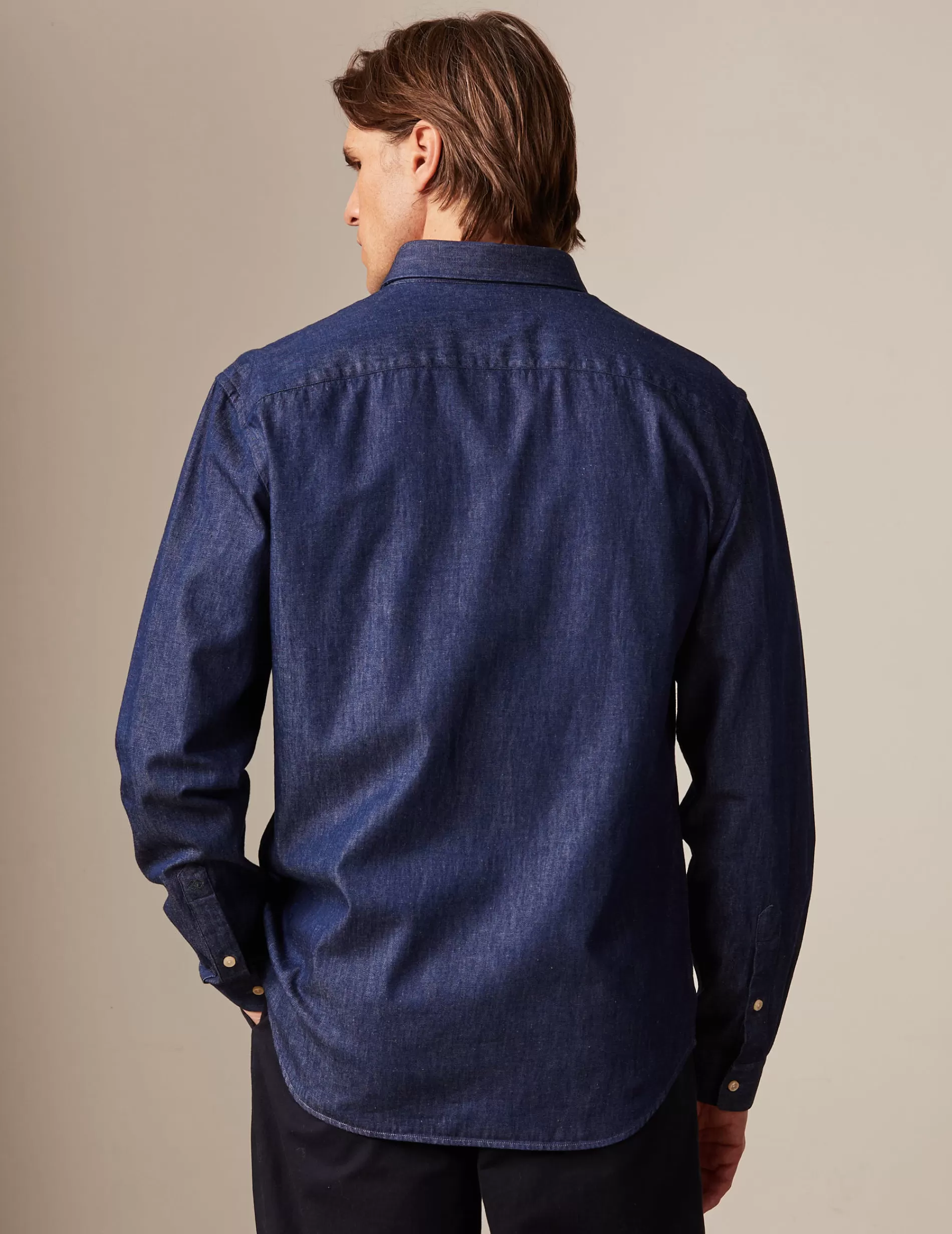 Figaret Paris Colors & Patterns·Blue Shirts | Styles·Casual Shirts | Chemise Gabriel En Denim Bleu Marine