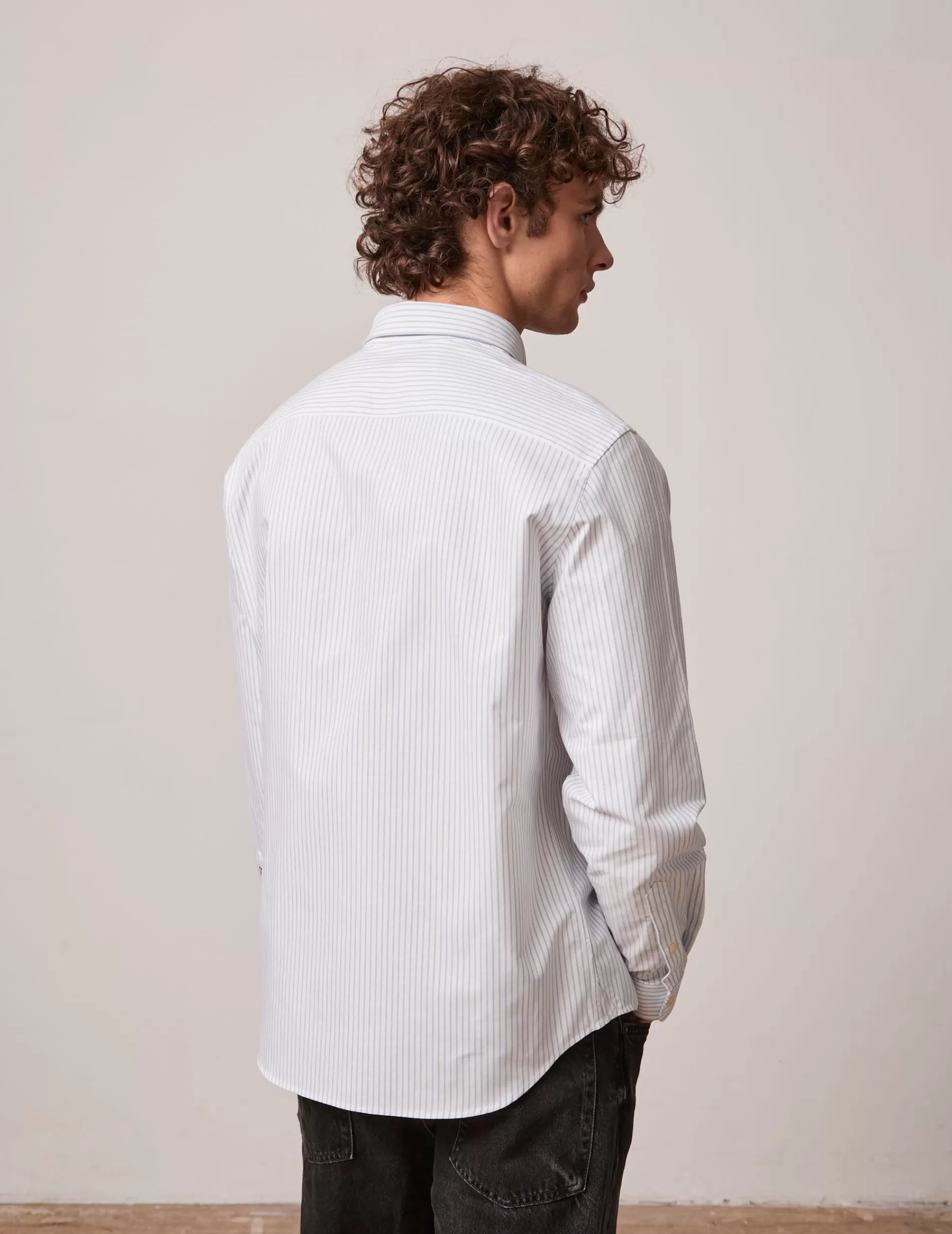 Figaret Paris Colors & Patterns·Stripe Shirts | Colors & Patterns·Blue Shirts | Chemise Gabriel Rayée Bleue