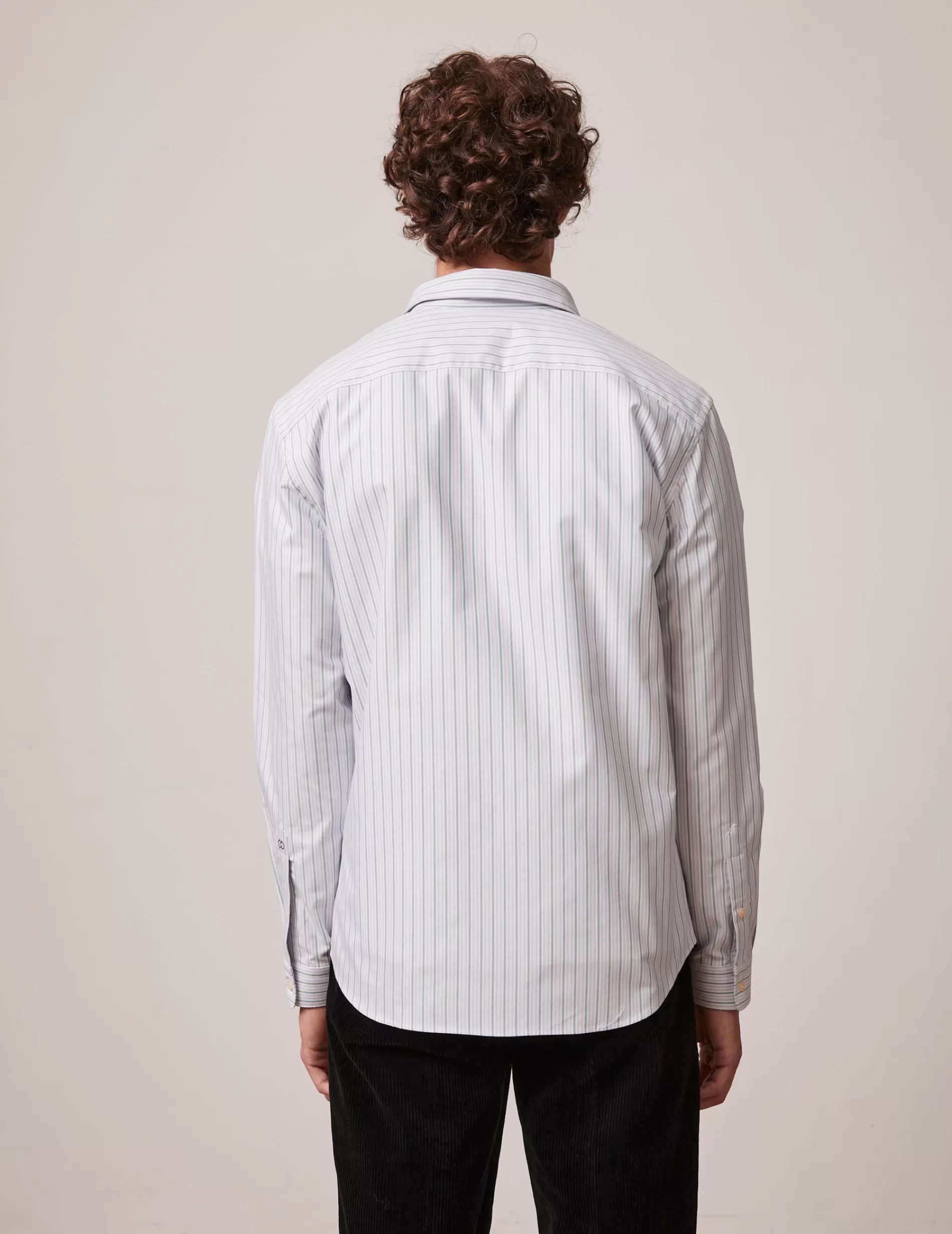 Figaret Paris Colors & Patterns·Stripe Shirts | Styles·Casual Shirts | Chemise Gabriel Rayée Vert Et Violet
