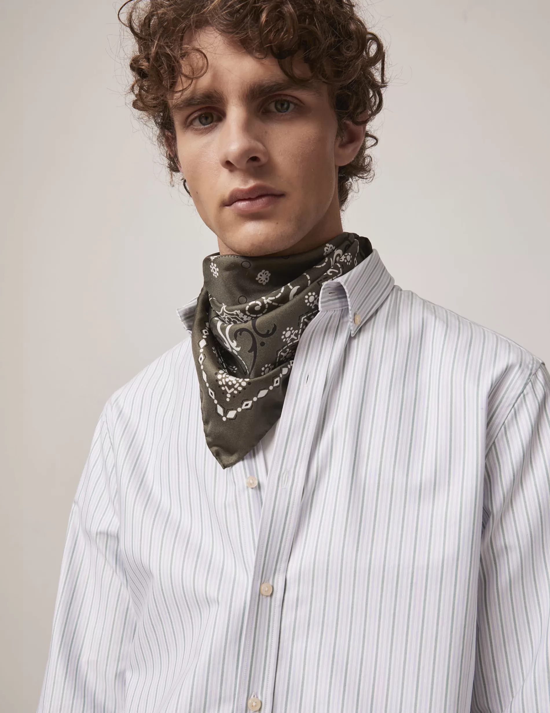 Figaret Paris Colors & Patterns·Stripe Shirts | Styles·Casual Shirts | Chemise Gabriel Rayée Vert Et Violet