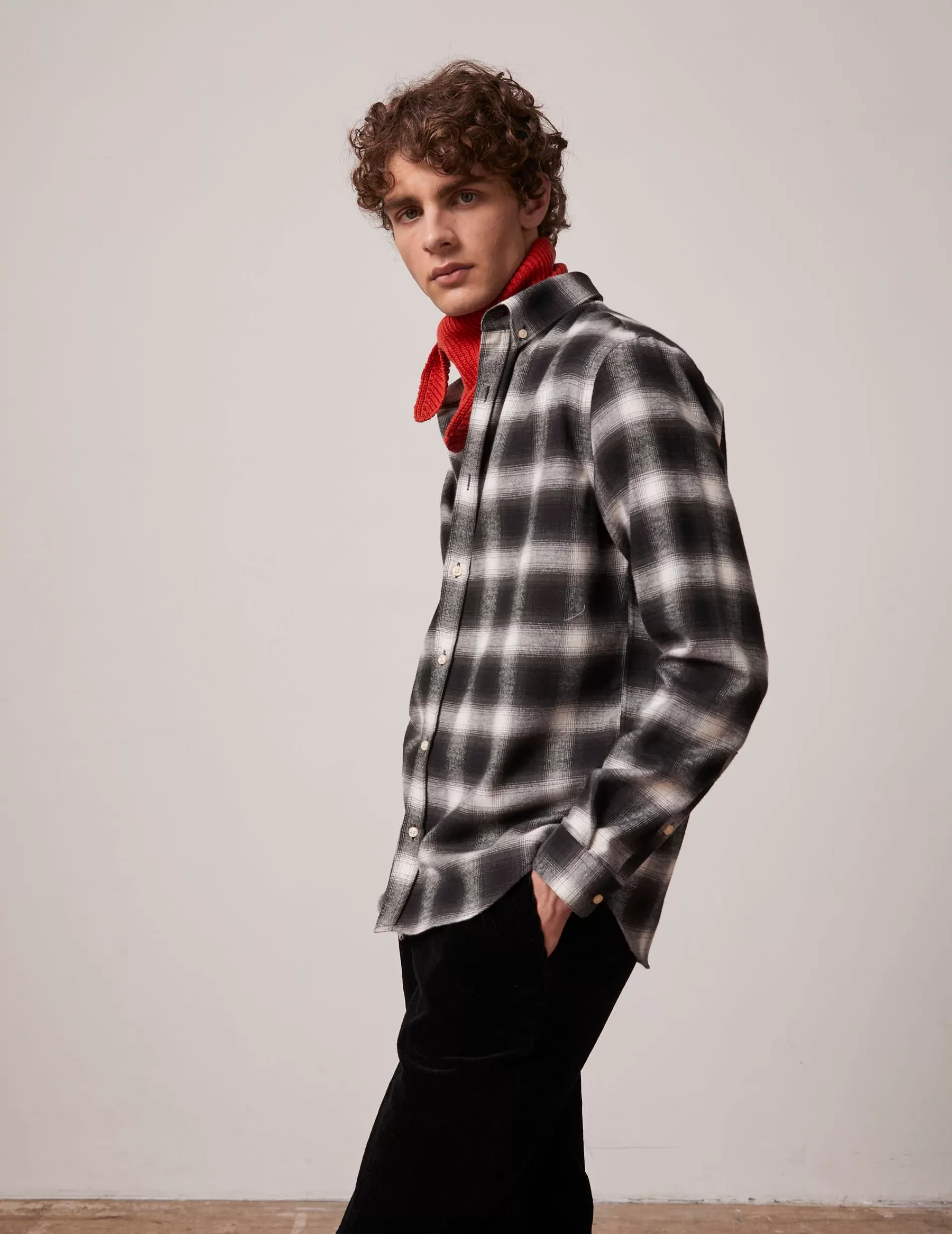 Figaret Paris Colors & Patterns·Check Shirts | Styles·Casual Shirts | Chemise Gaspard à Carreaux s Noir