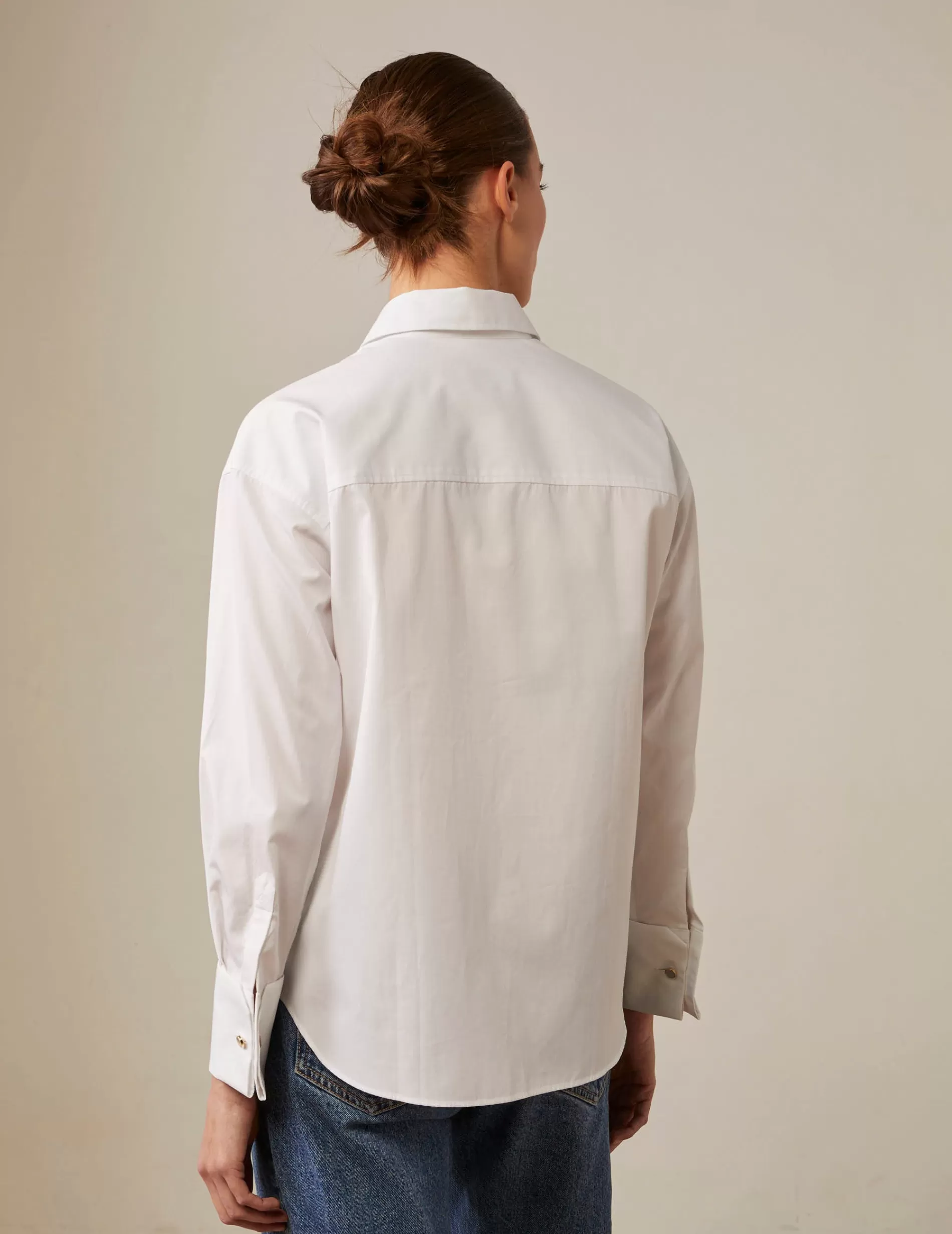 Figaret Paris Colors And Patterns·Plain Shirts | Colors And Patterns·White Shirts | Chemise Hillie Gorge Cachée Blanche