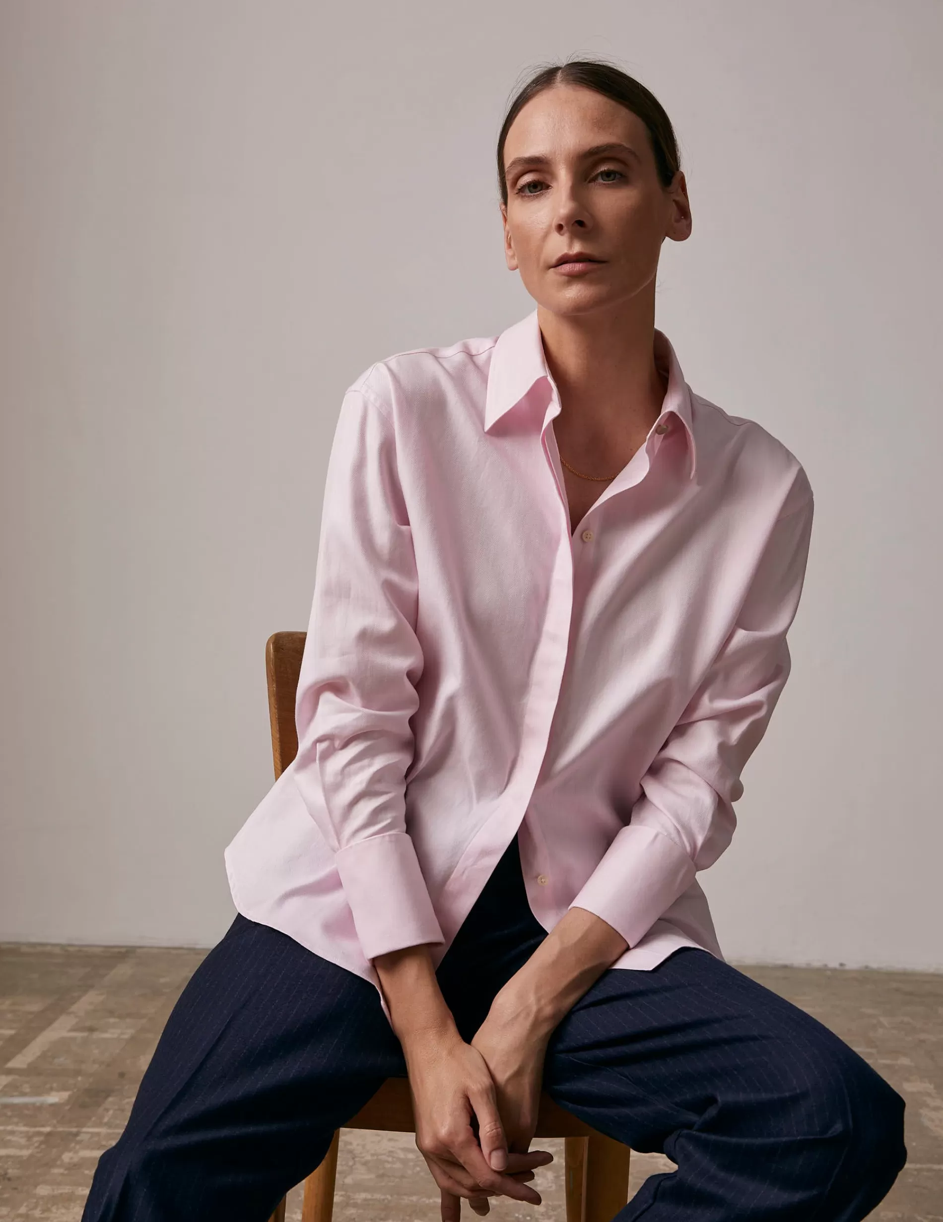 Figaret Paris Colors And Patterns·Plain Shirts | Colors And Patterns·Pink Shirts | Chemise Hillie Gorge Cachée Rose