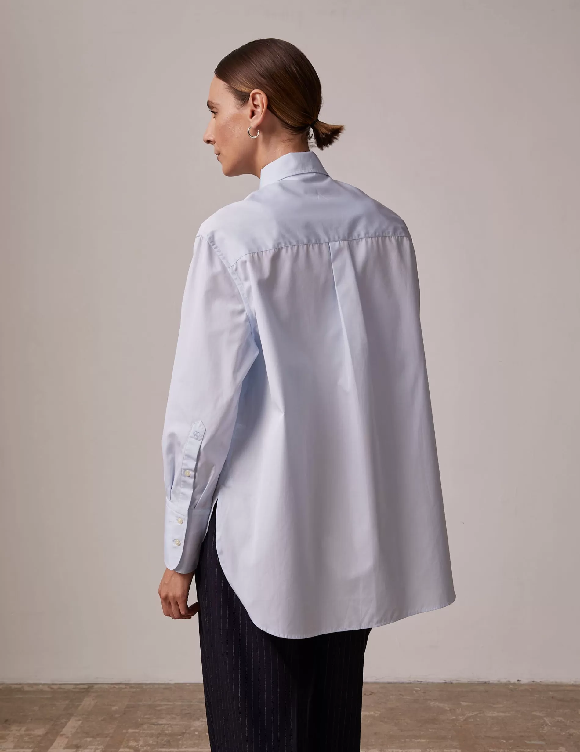 Figaret Paris Colors And Patterns·Plain Shirts | Colors And Patterns·Blue Shirts | Chemise Irene Gorge Cachée e Bleu