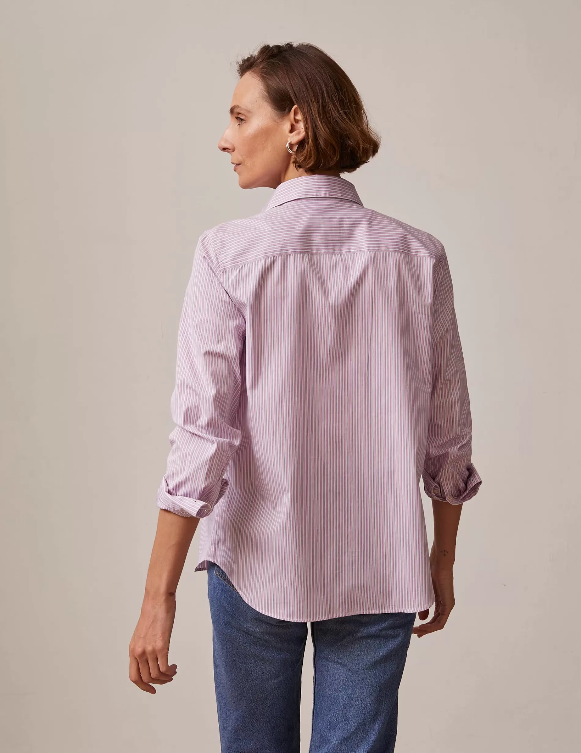Figaret Paris Colors And Patterns·Stripe Shirts | Colors And Patterns·Pink Shirts | Chemise Irina Gorge Cachée Rayée Rose