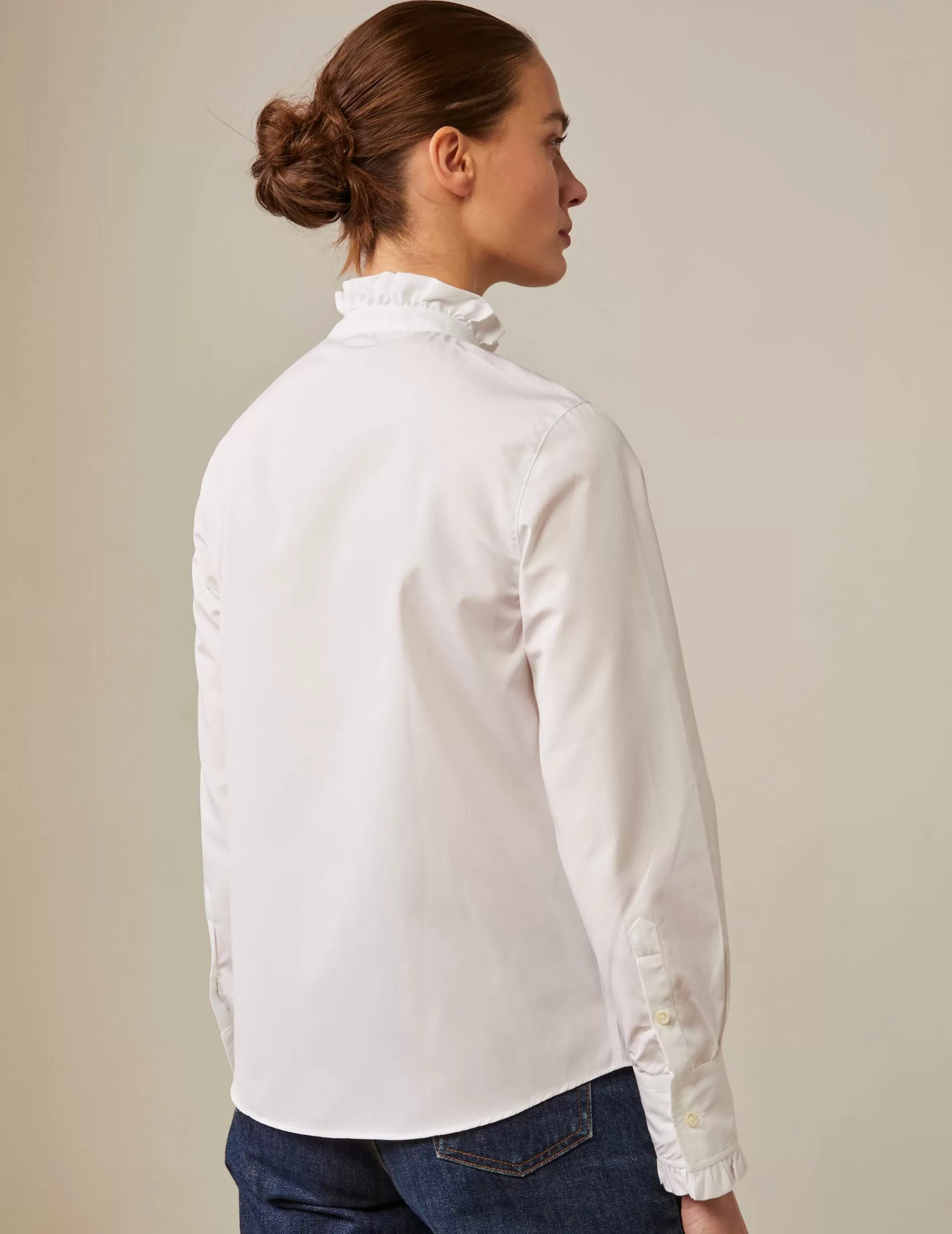 Figaret Paris Colors And Patterns·Plain Shirts | Colors And Patterns·White Shirts | Chemise Louison Gorge Cachée he Blanc