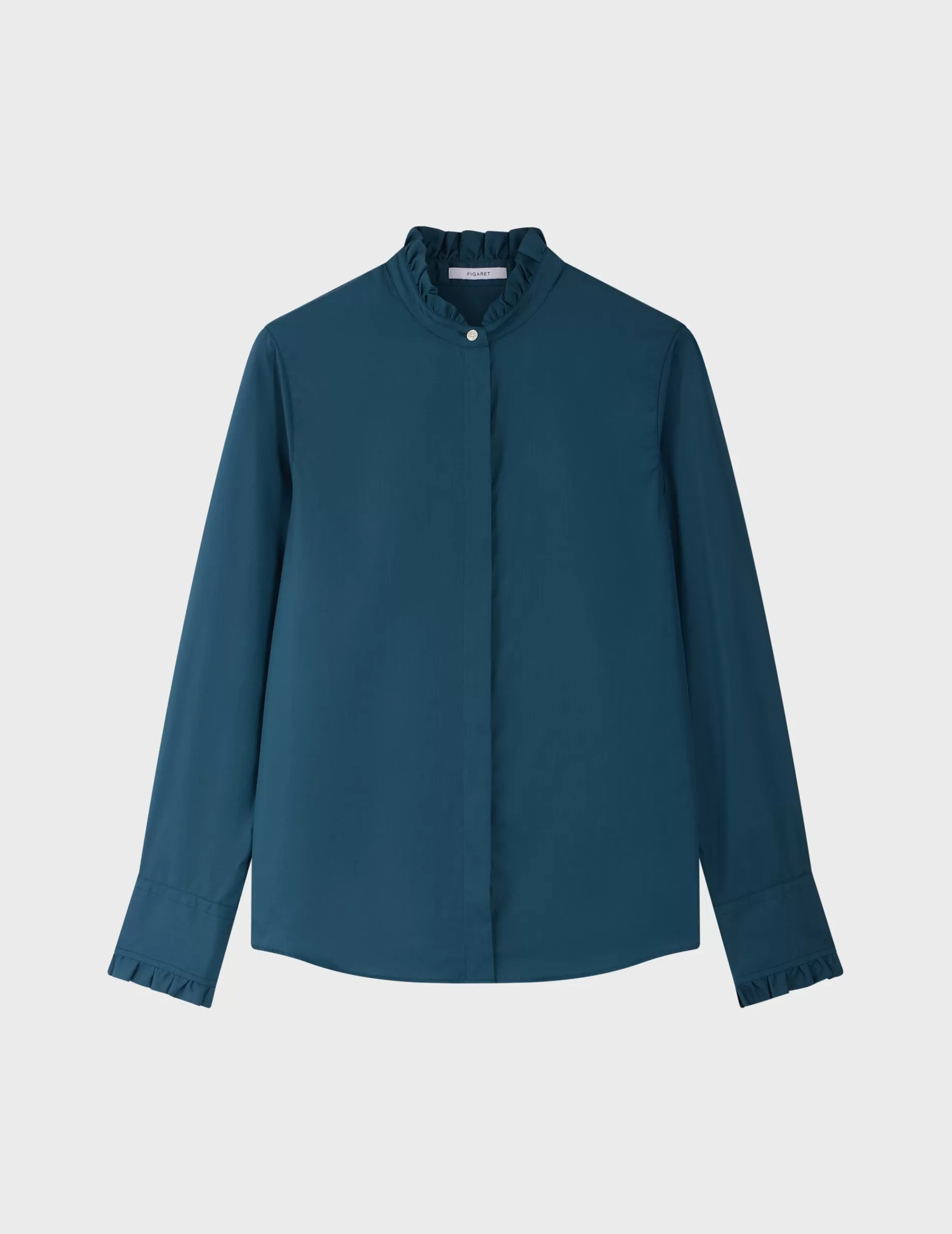 Figaret Paris Colors And Patterns·Plain Shirts | Fabrics·Cotton Shirts | Chemise Louison Gorge Cachée e Vert