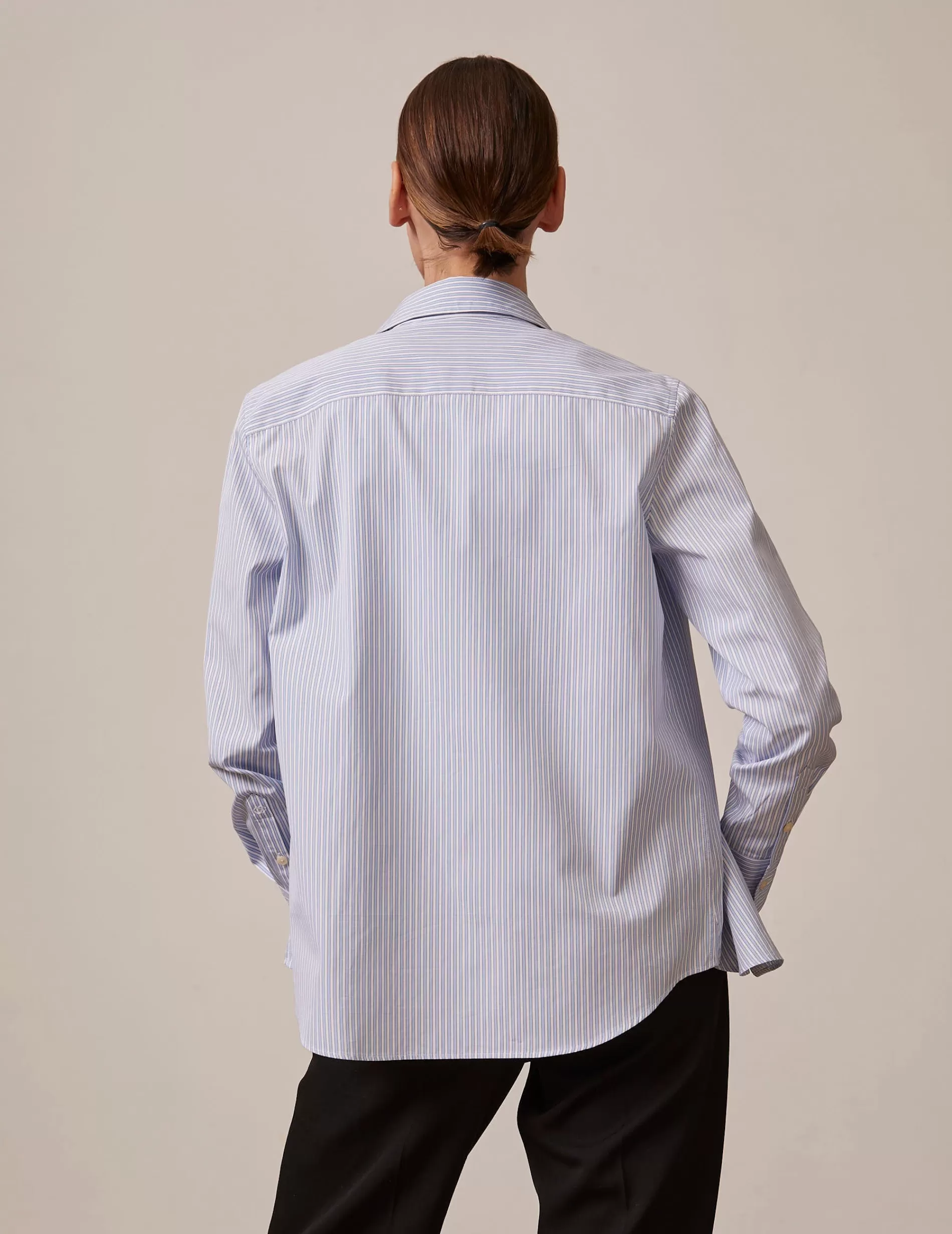 Figaret Paris Colors And Patterns·Stripe Shirts | Colors And Patterns·Blue Shirts | Chemise Marion Rayée Bleu clair