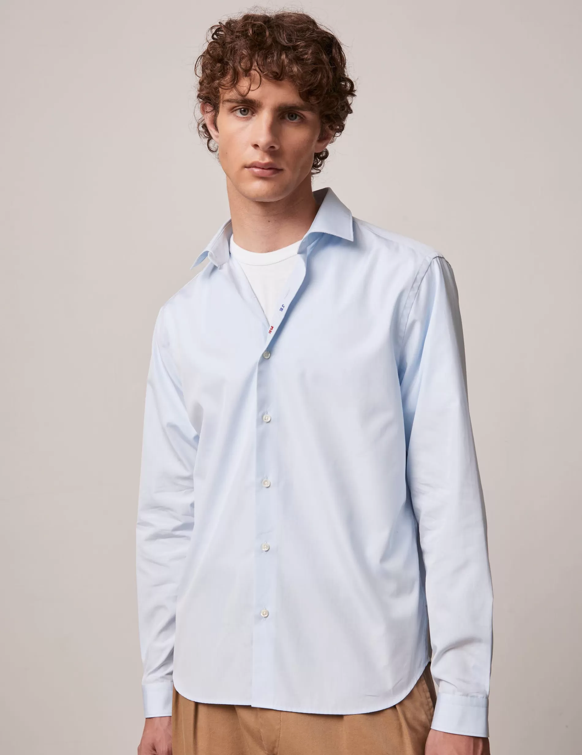 Figaret Paris Colors And Patterns·Plain Shirts | Colors And Patterns·Blue Shirts | Chemise Mixte "Je T'aime" Bleue