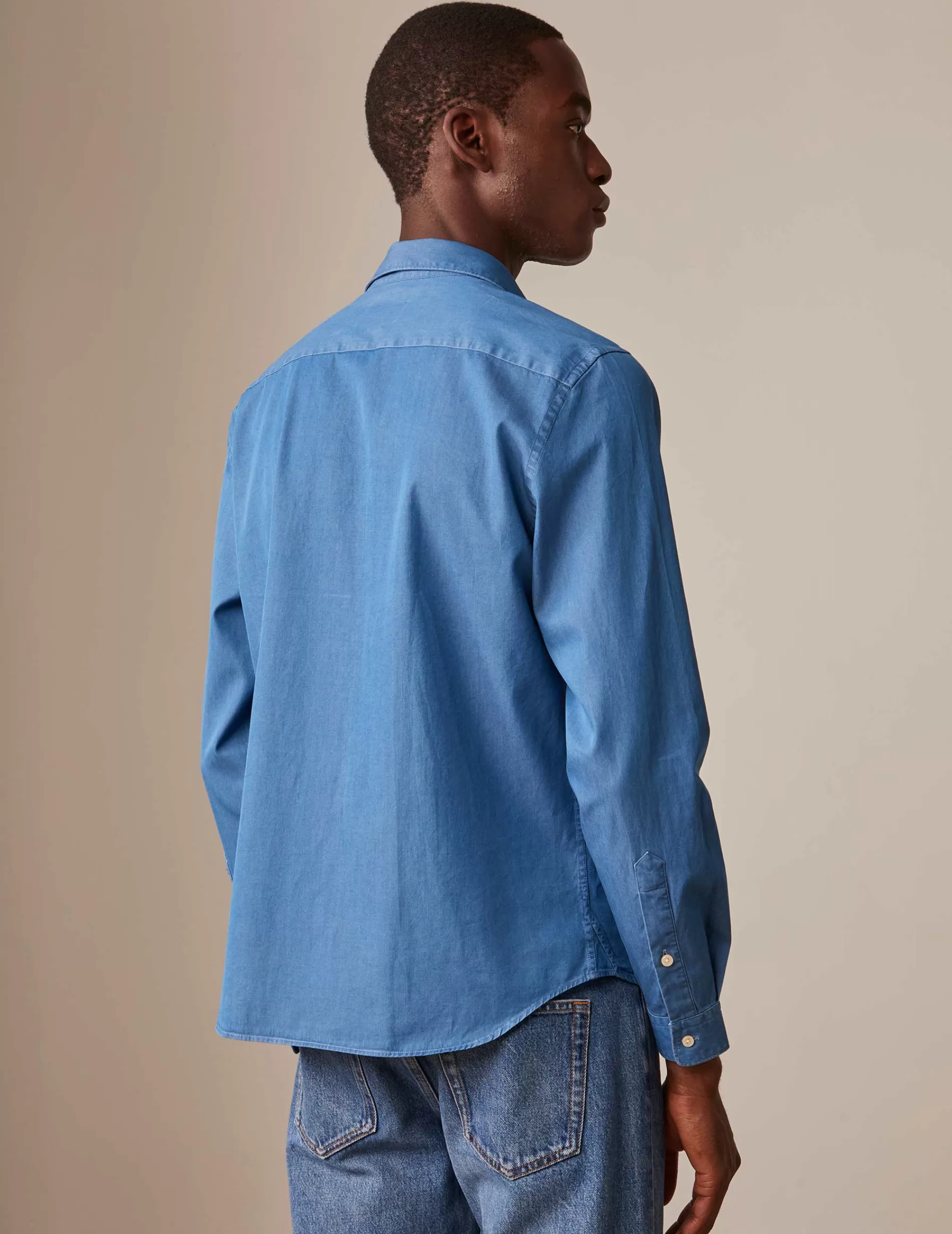 Figaret Paris Colors And Patterns·Plain Shirts | Fabrics·Cotton Shirts | Chemise Mixte "Je T'aime" En Denim