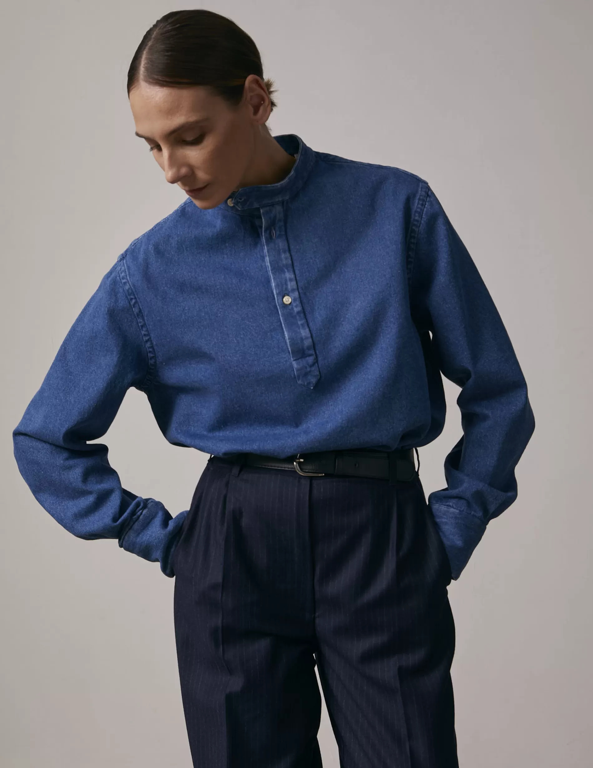 Figaret Paris Colors And Patterns·Plain Shirts | Fabrics·Denim Shirts | Chemise Palais Royal En Denim