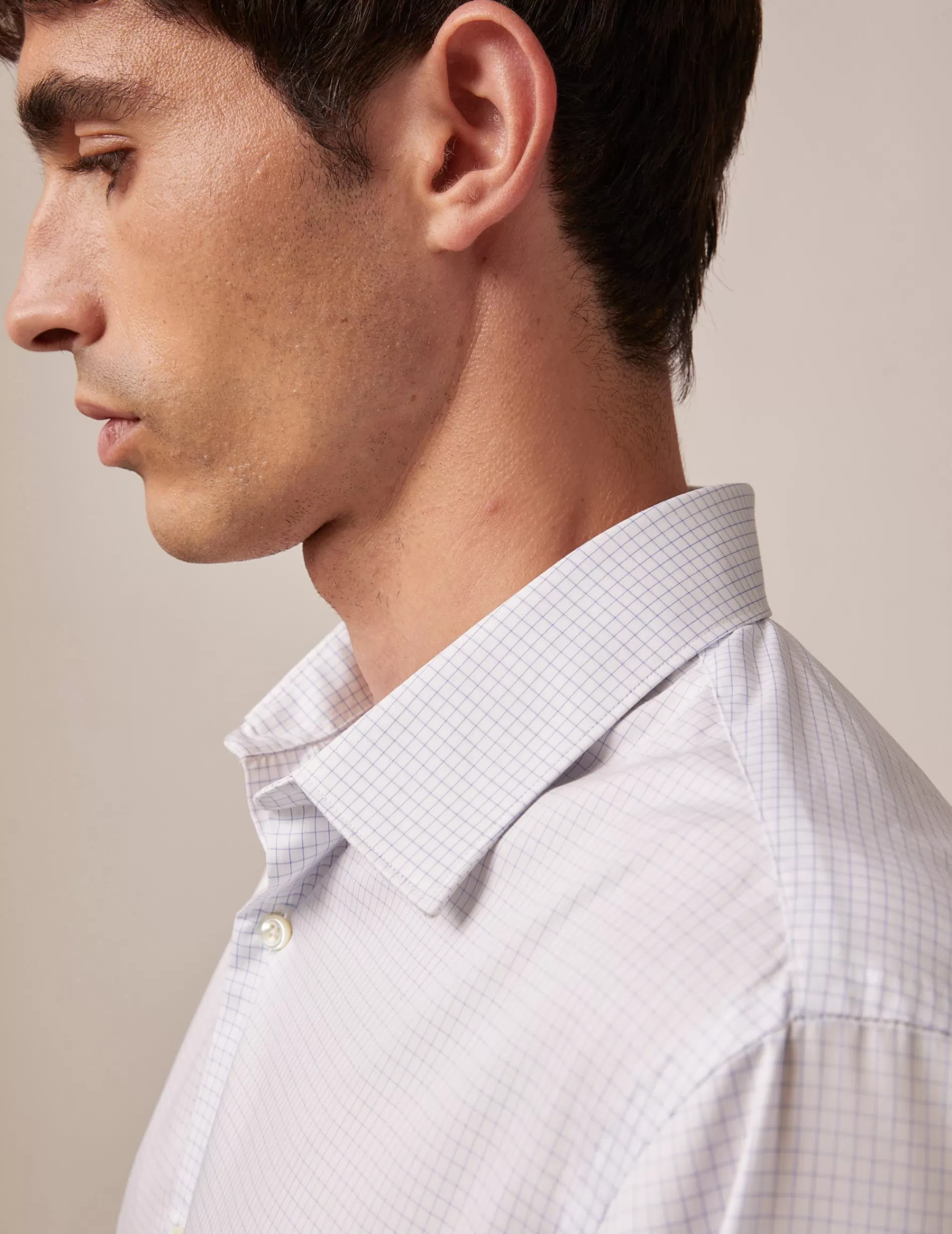 Figaret Paris Colors & Patterns·Check Shirts | Colors & Patterns·Blue Shirts | Chemise Semi-ajustée à Carreaux Bleus