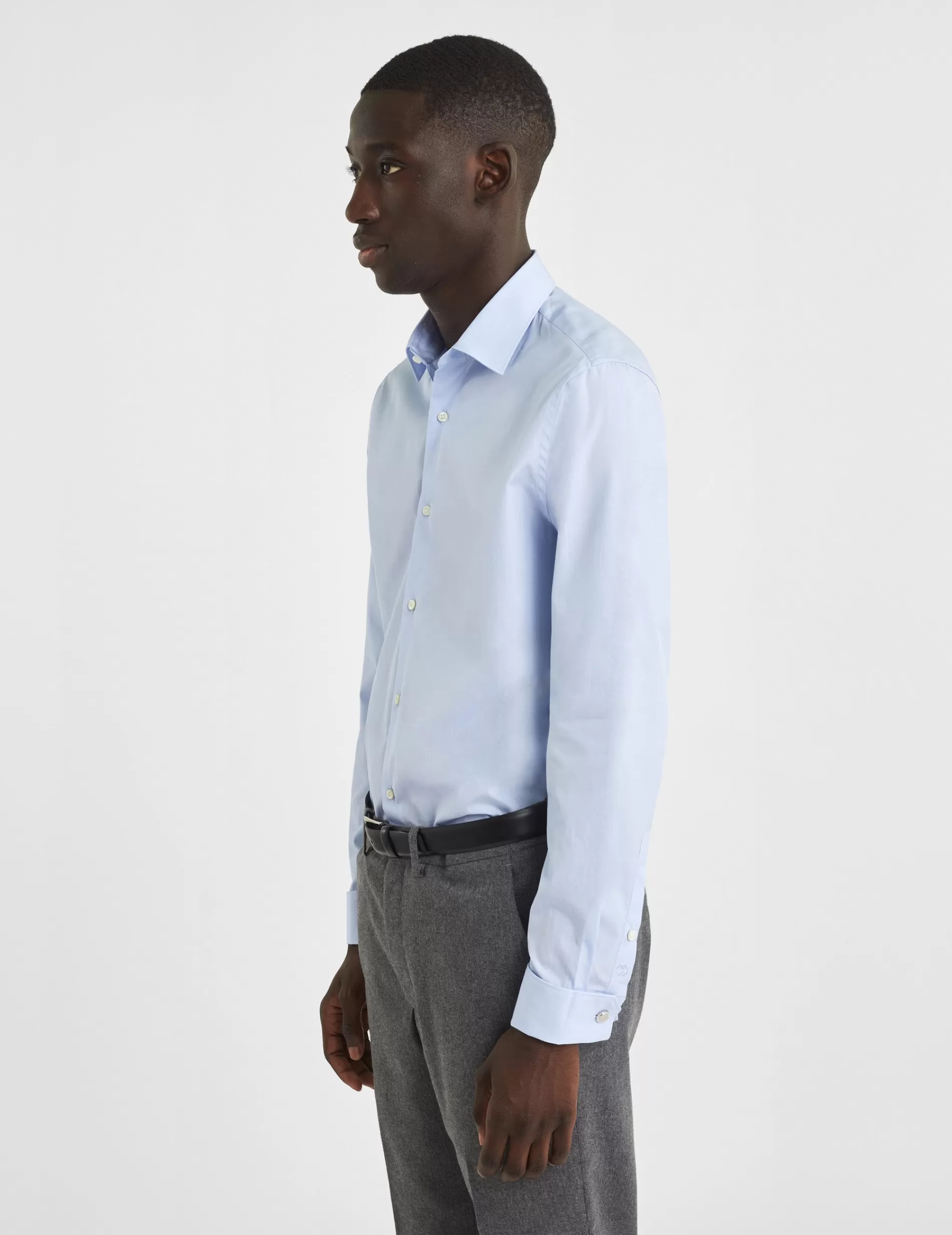 Figaret Paris Colors & Patterns·Stripe Shirts | Colors & Patterns·Blue Shirts | Chemise Semi-ajustée Rayée Bleue