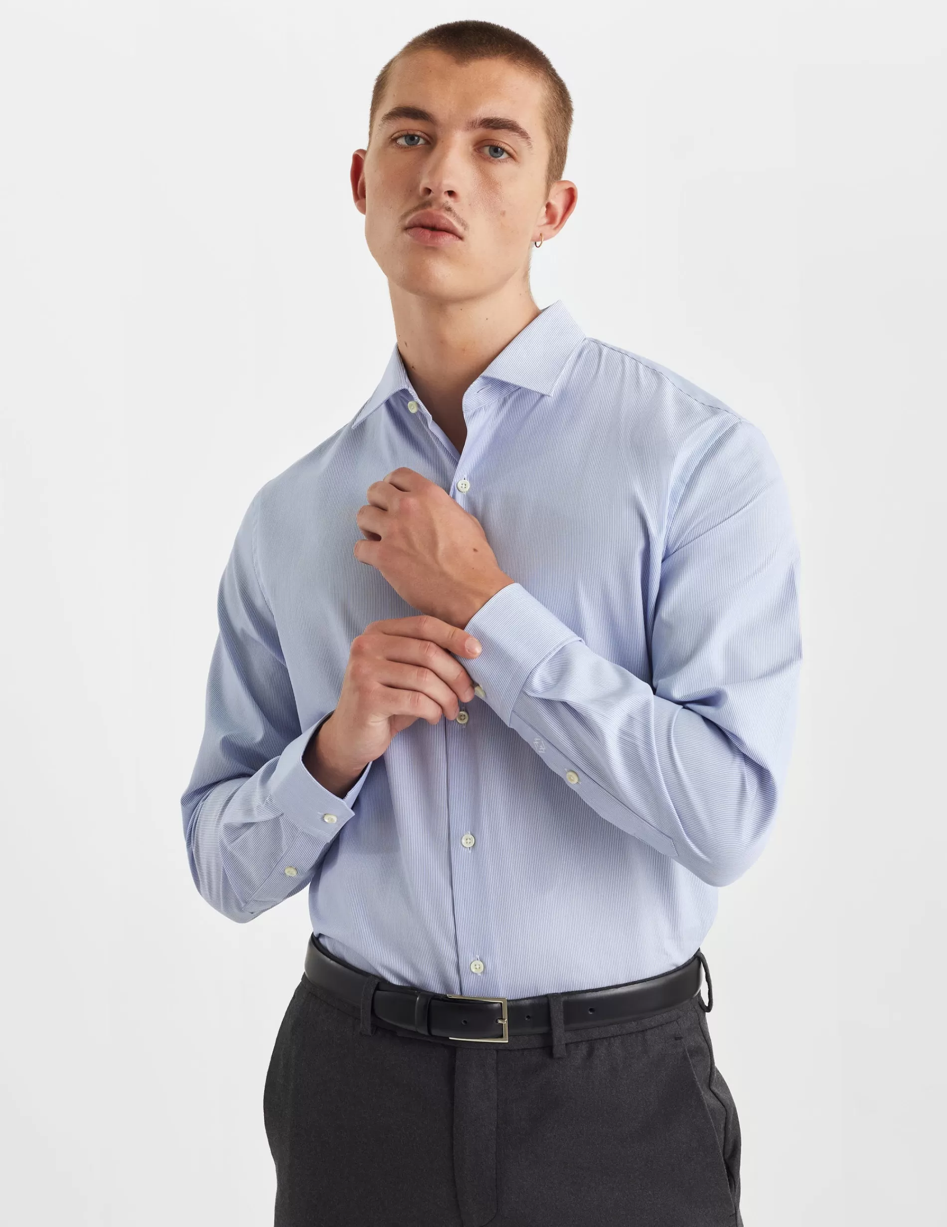 Figaret Paris Colors & Patterns·Stripe Shirts | Colors & Patterns·Blue Shirts | Chemise Semi-ajustée Rayée e Bleu
