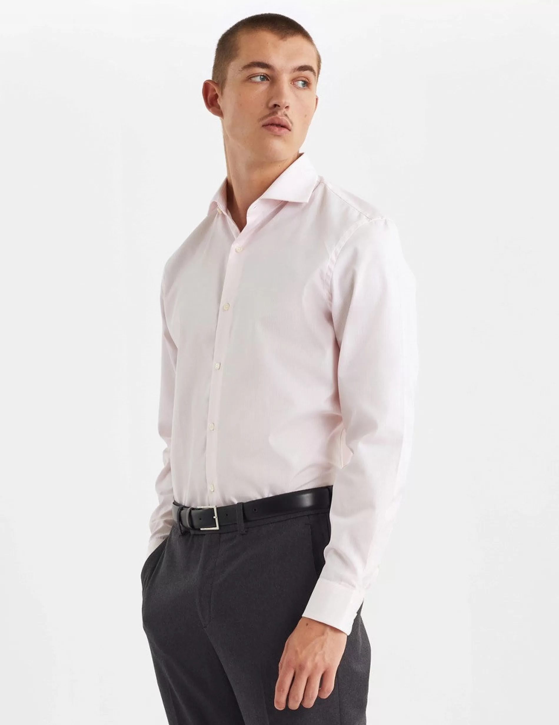 Figaret Paris Colors & Patterns·Stripe Shirts | Colors & Patterns·Pink Shirts | Chemise Semi-ajustée Rayée Rose