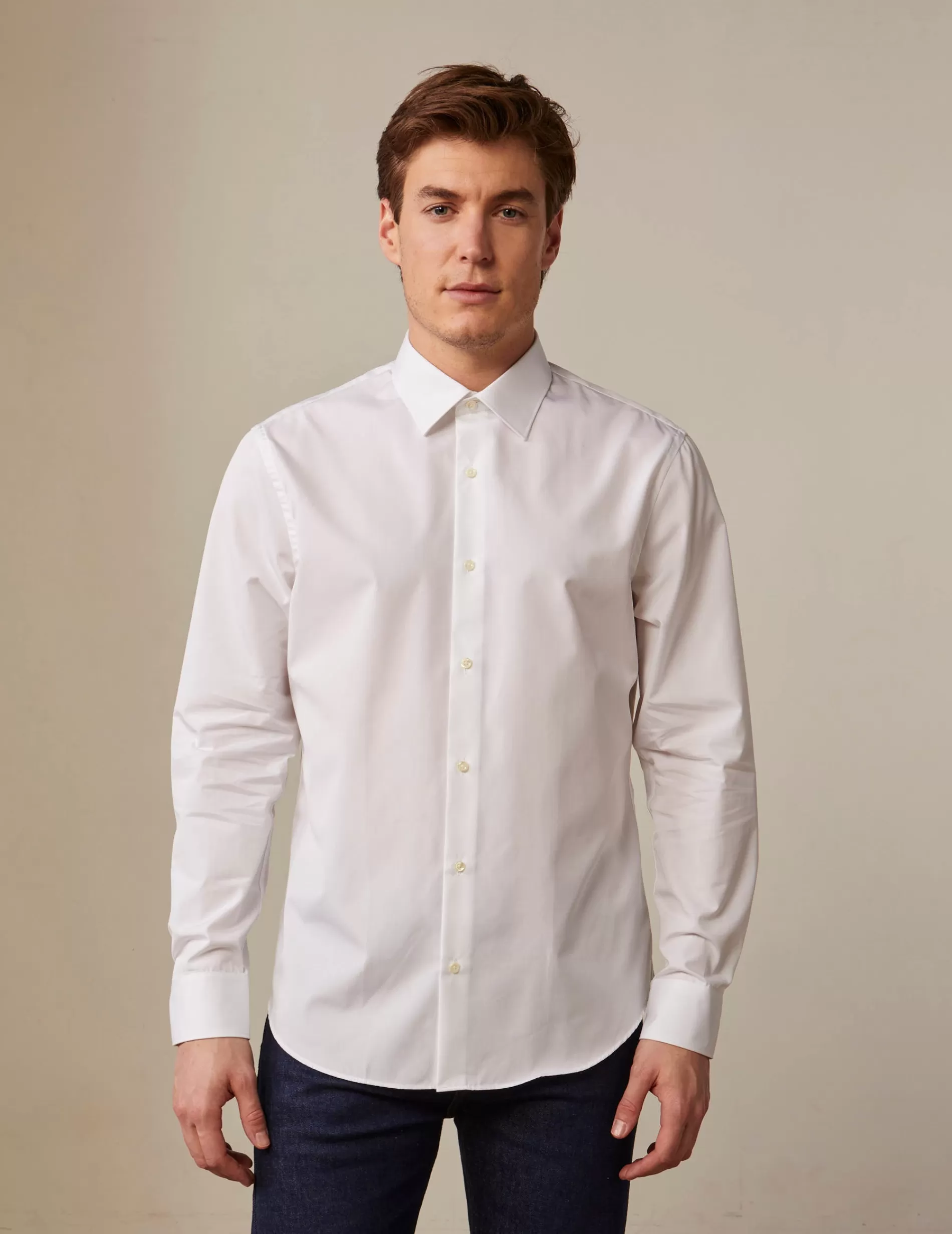 Figaret Paris Colors & Patterns·White Shirts | Styles·Formal Shirts | Chemise Semi-ajustée Voyage Blanche