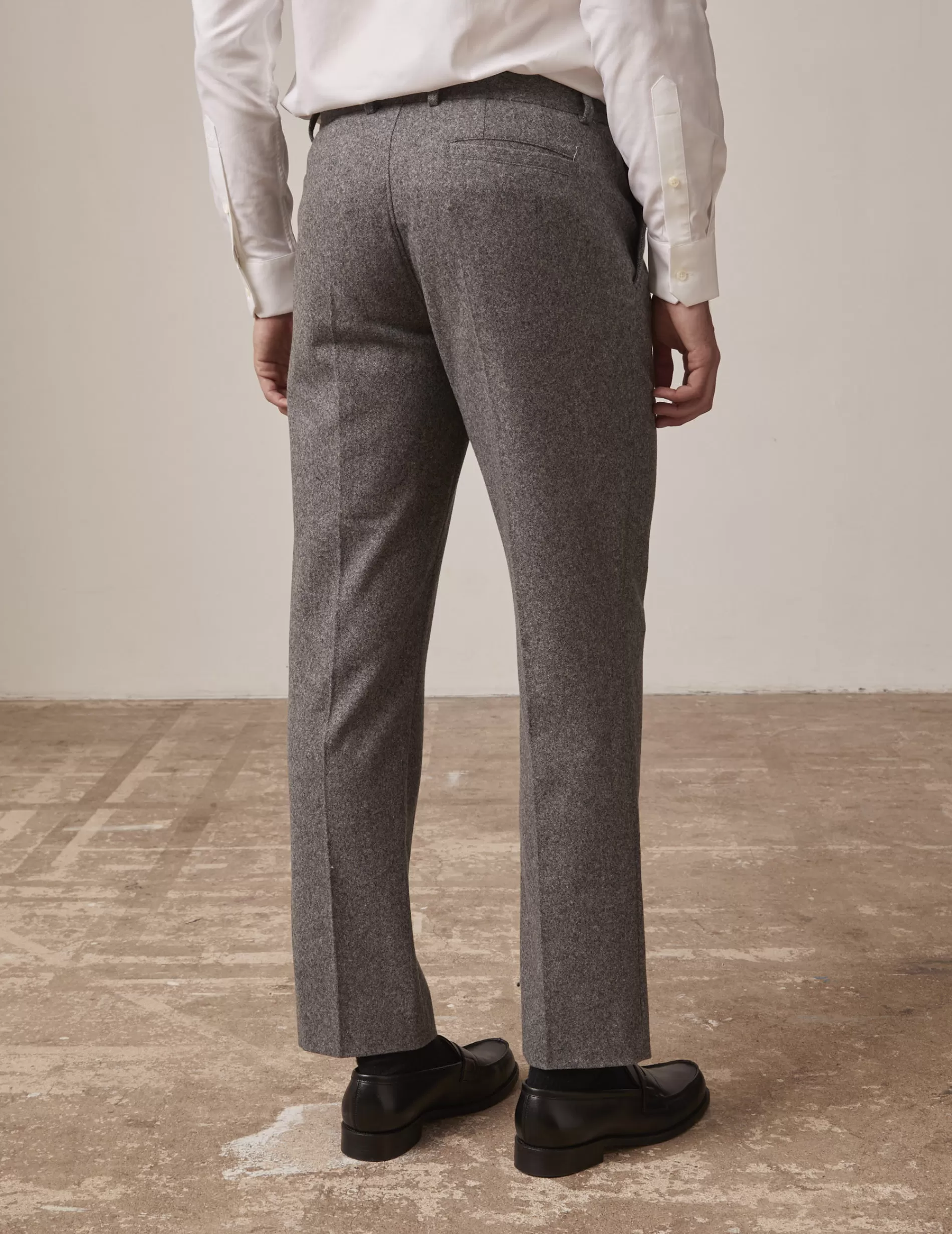 Figaret Paris Trousers | Chino Driss En Toile De Laine Gris