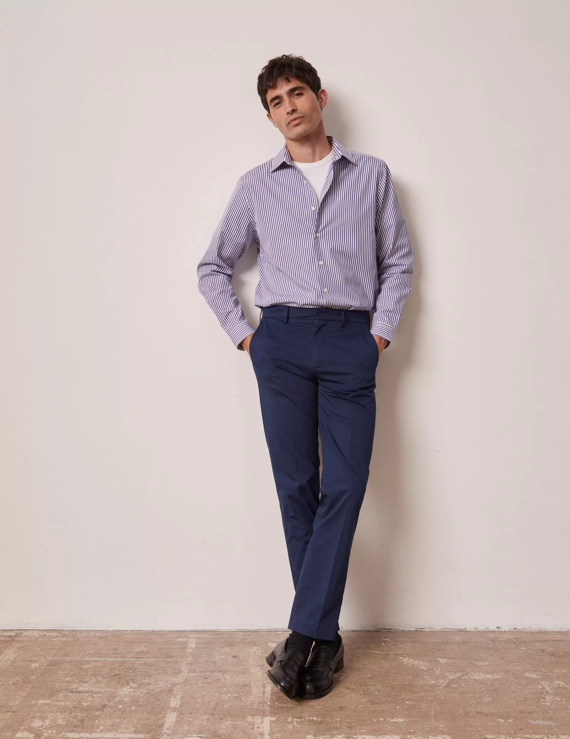 Figaret Paris Trousers | Chino Geofrey En Twill Bleu