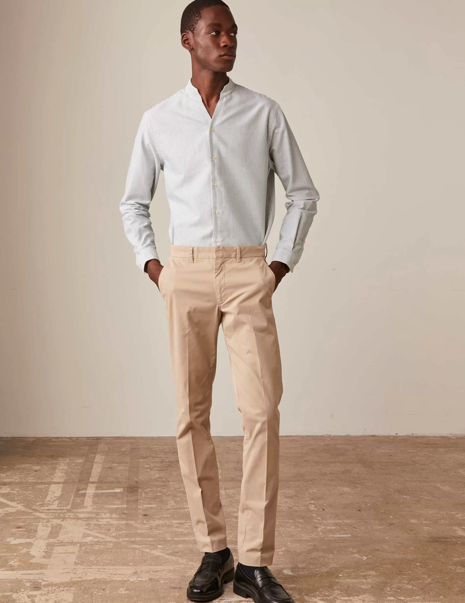 Figaret Paris Trousers | Chino Maxence En Coton Beige Beige clair
