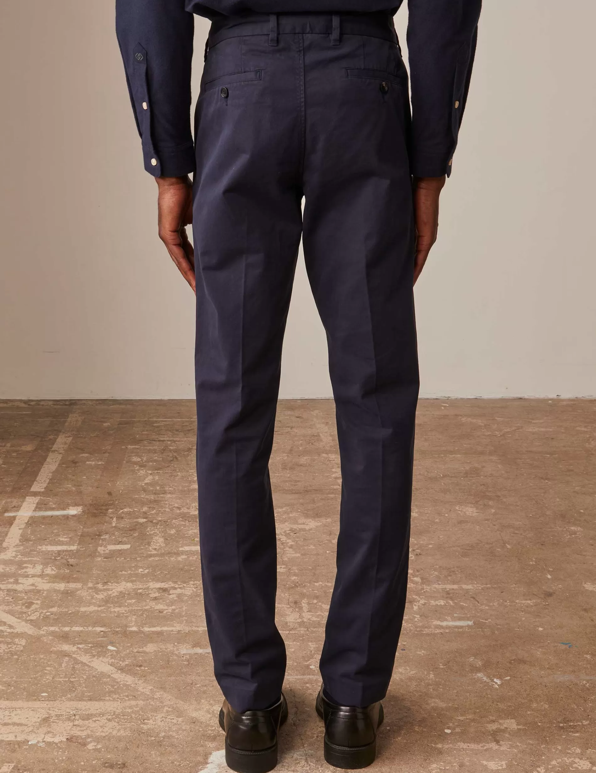 Figaret Paris Trousers | Chino Maxence En Coton Marine