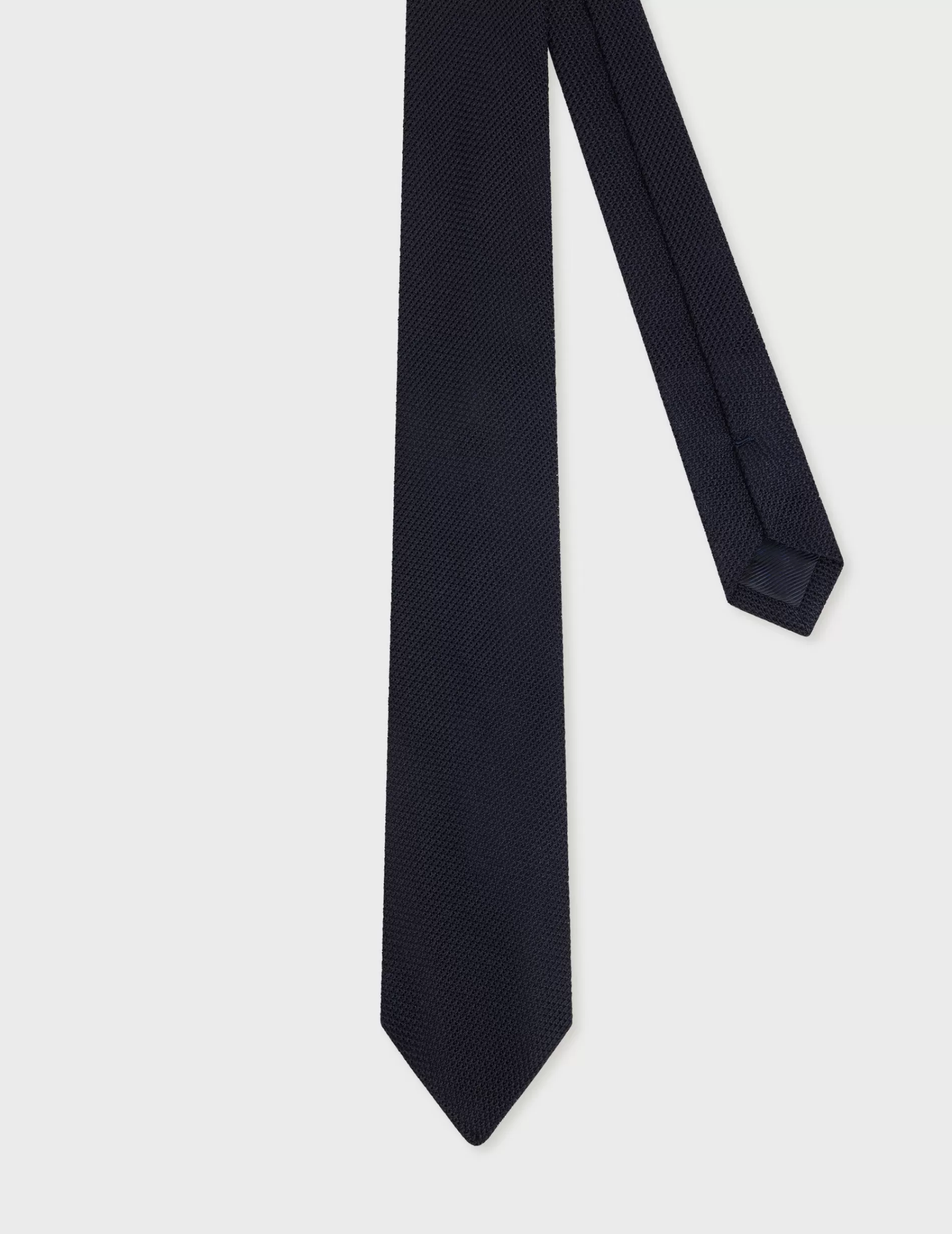 Figaret Paris Ties | Cravate En Soie à Point Grenadine Marine