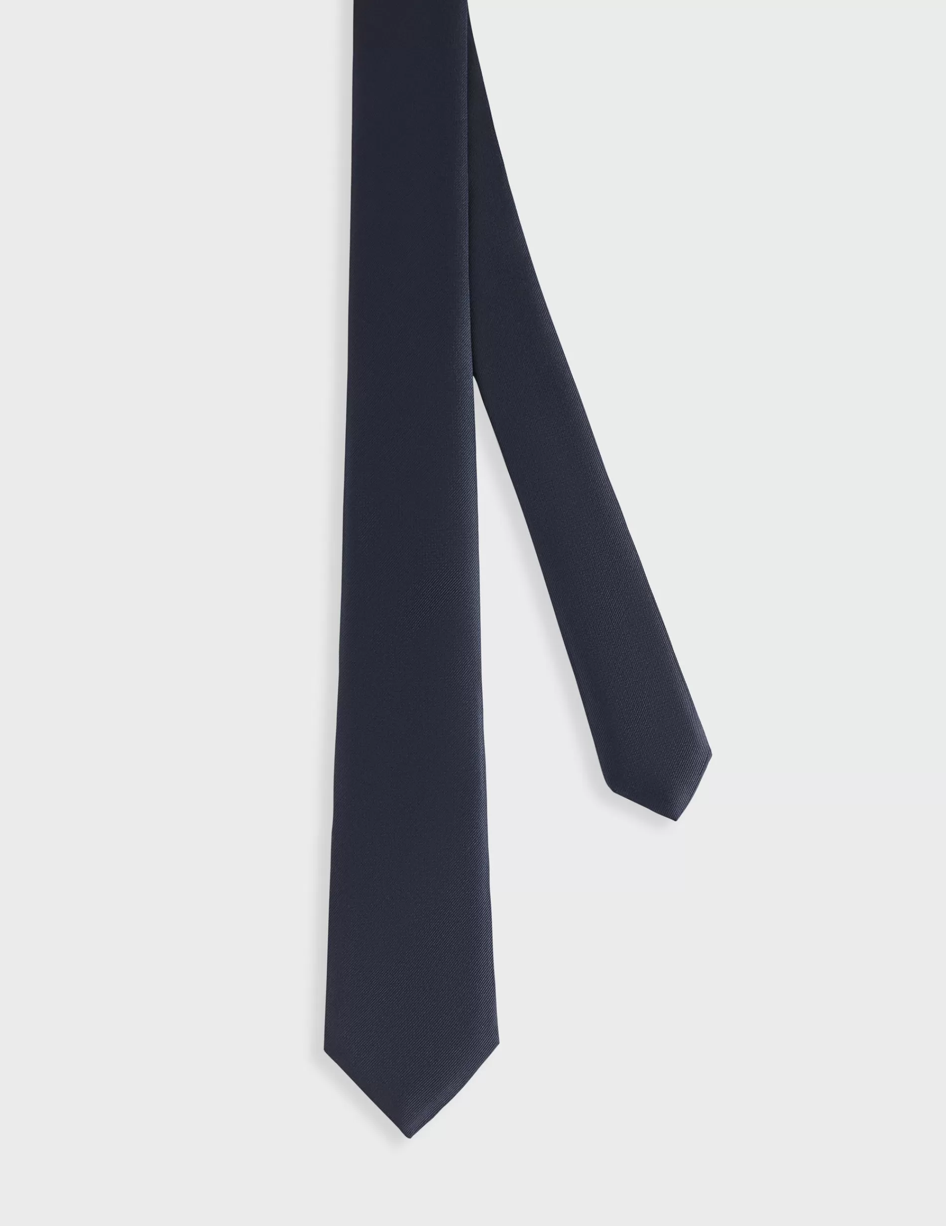 Figaret Paris Ties | Cravate En Twill De Soie Marine