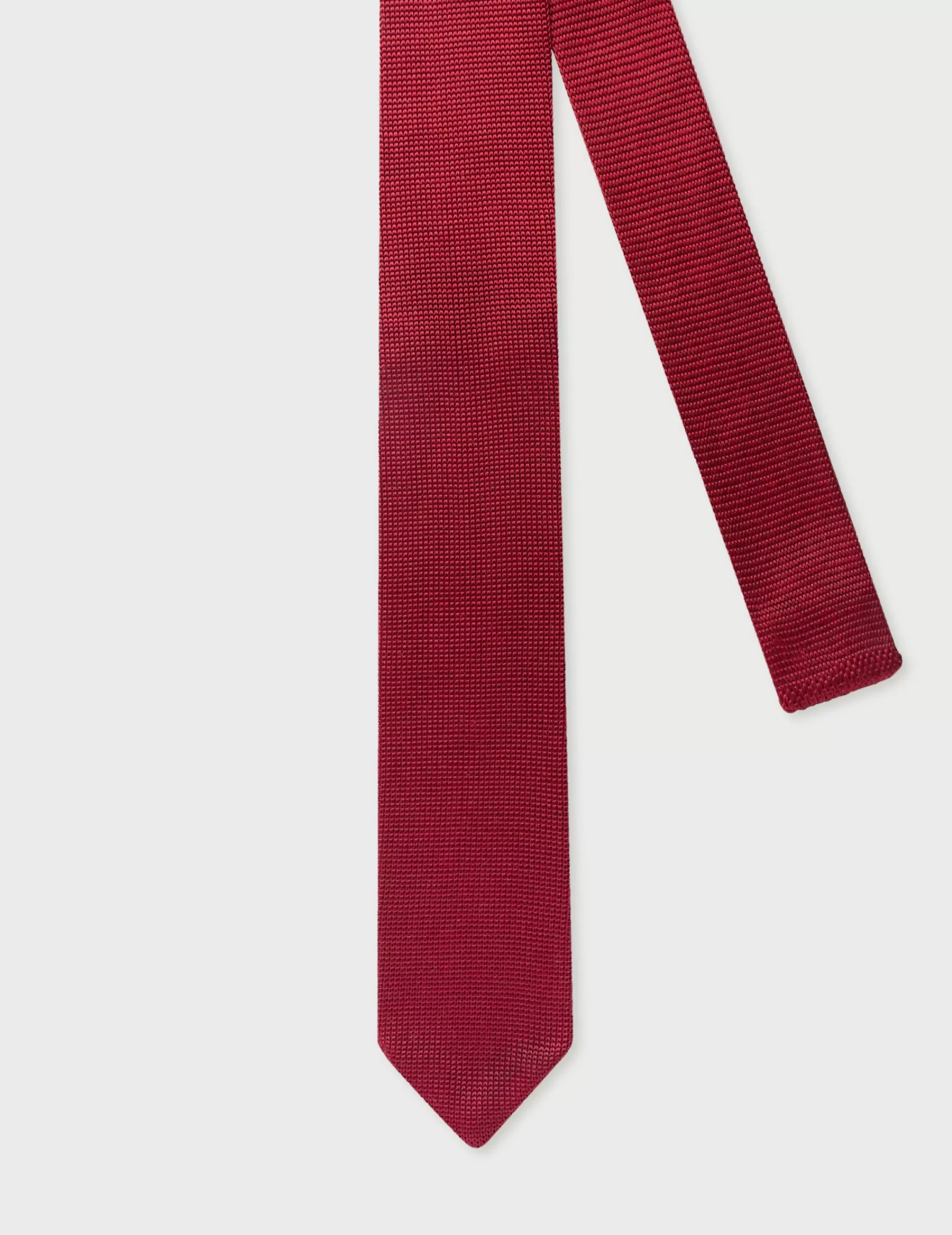 Figaret Paris Ties | Cravate Tricot Pointue En Soie Bordeaux