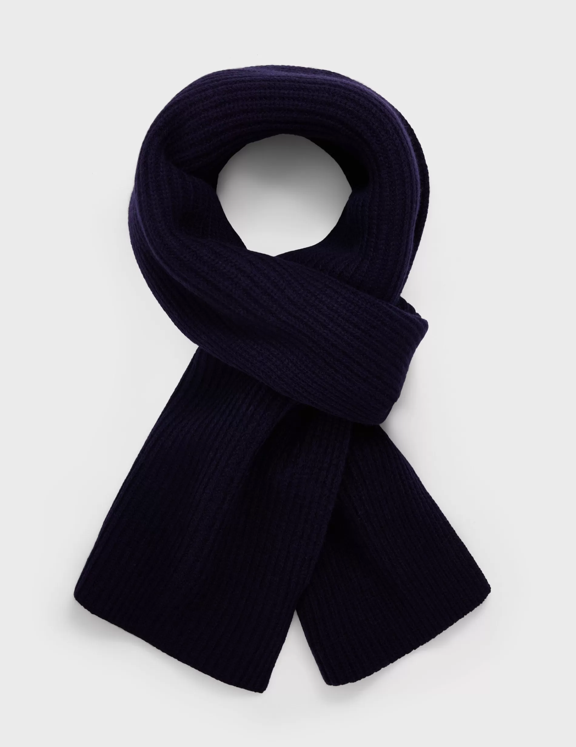 Figaret Paris Scarfs | Echarpe En Cachemire Et Maille Bleue Marine