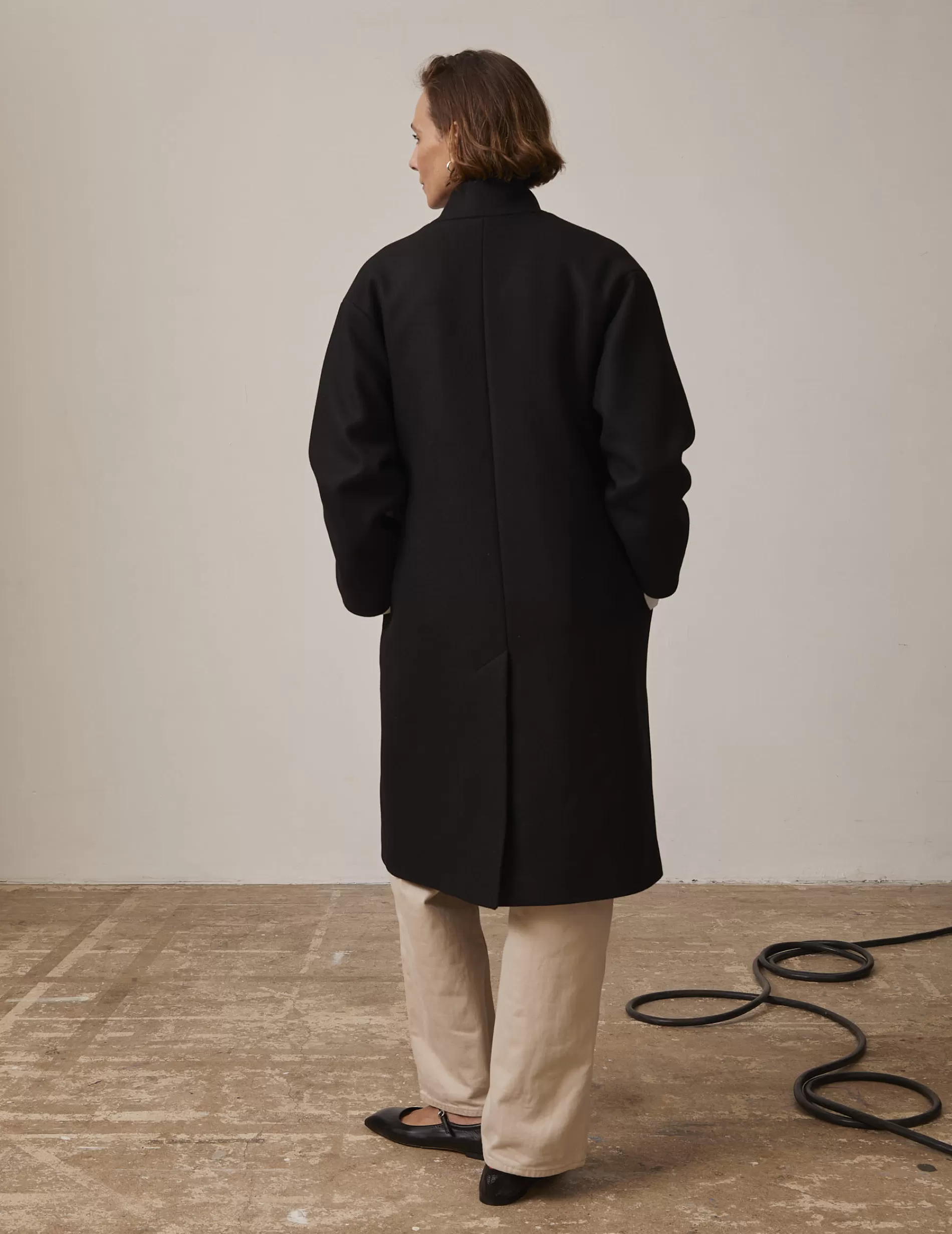 Figaret Paris Ready To Wear | Manteau Isabela En Drap De Laine Noir
