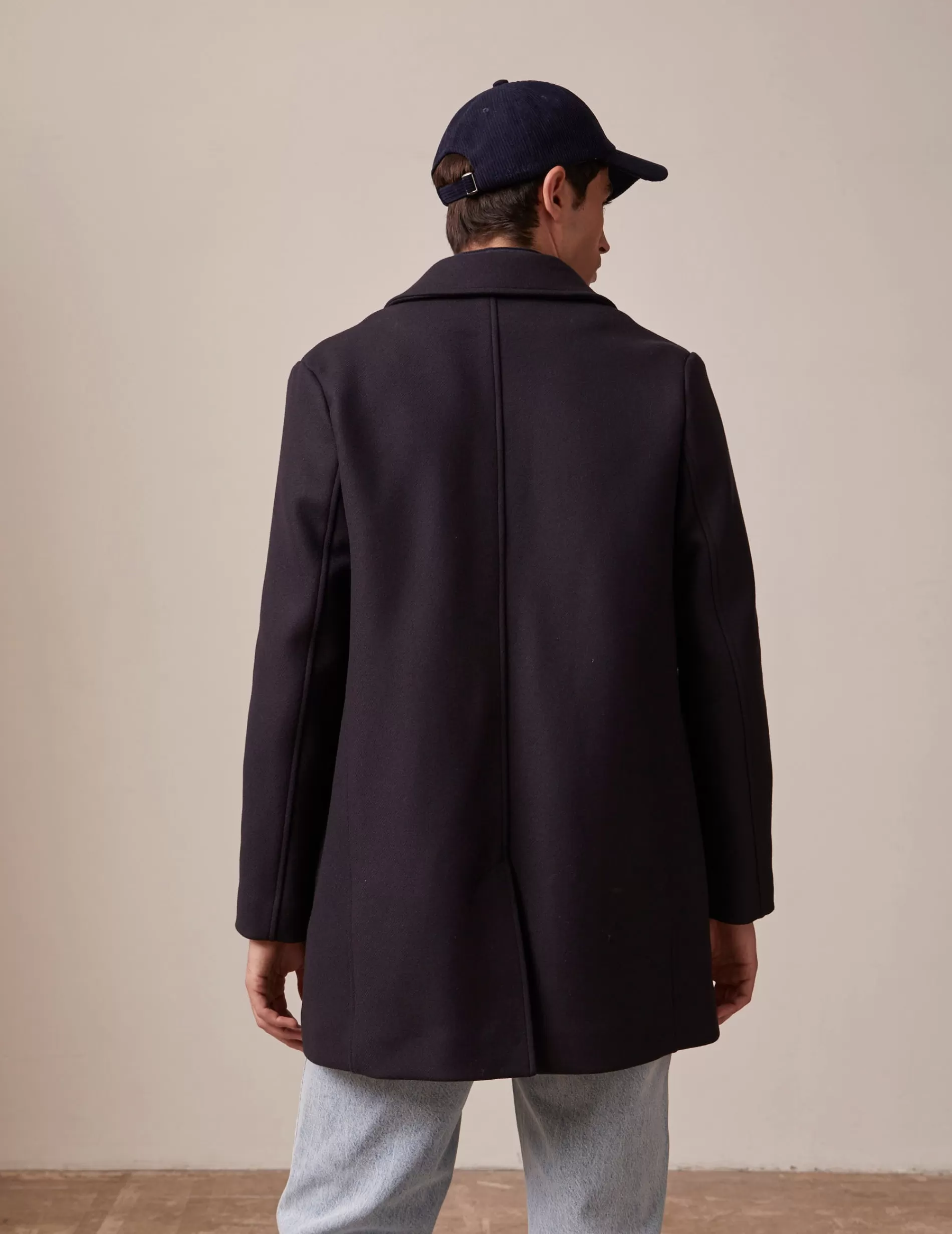 Figaret Paris Outerwear | Manteau Ivain En Drap De Laine Marine