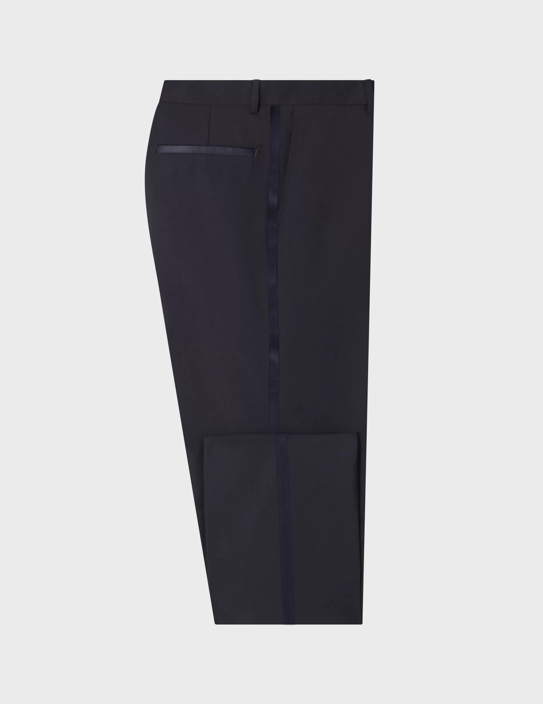 Figaret Paris Suits | Trousers | Pantalon De Smoking Fabrice En Toile De Laine Bleu Nuit
