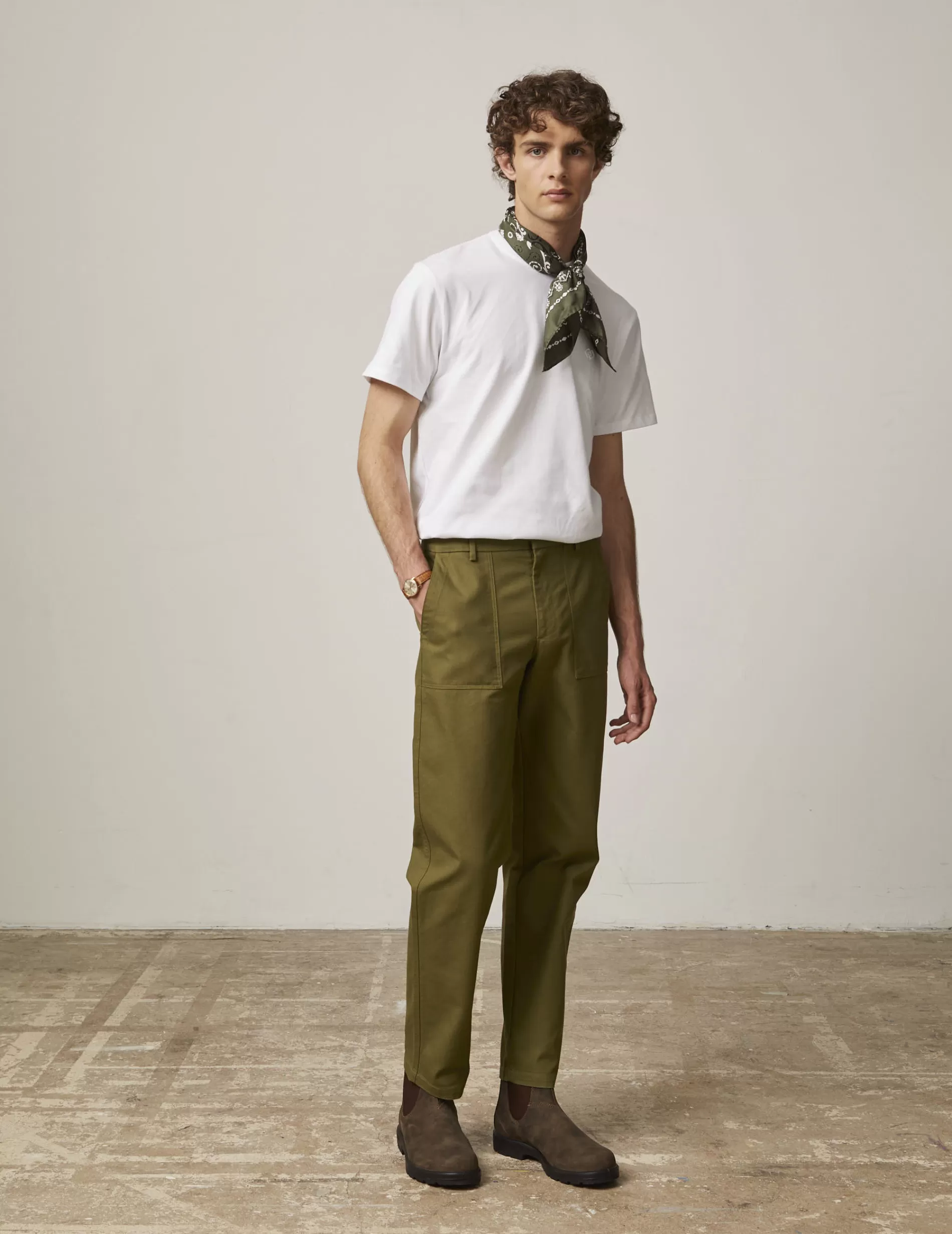 Figaret Paris Trousers | Pantalon Ignacio En Canvas De Coton Kaki