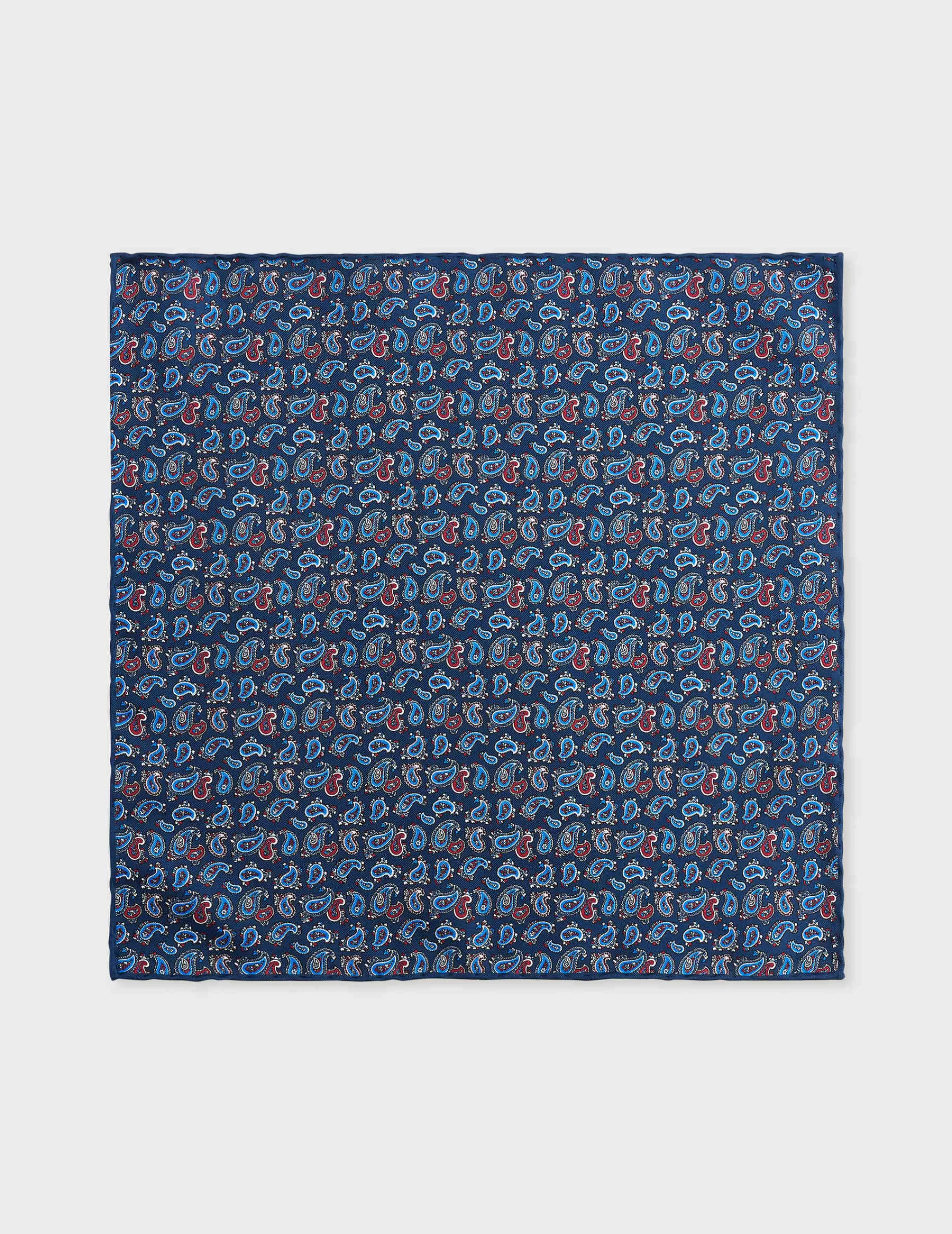 Figaret Paris Pocket Squares | Pochette En Twill à Motifs Marine