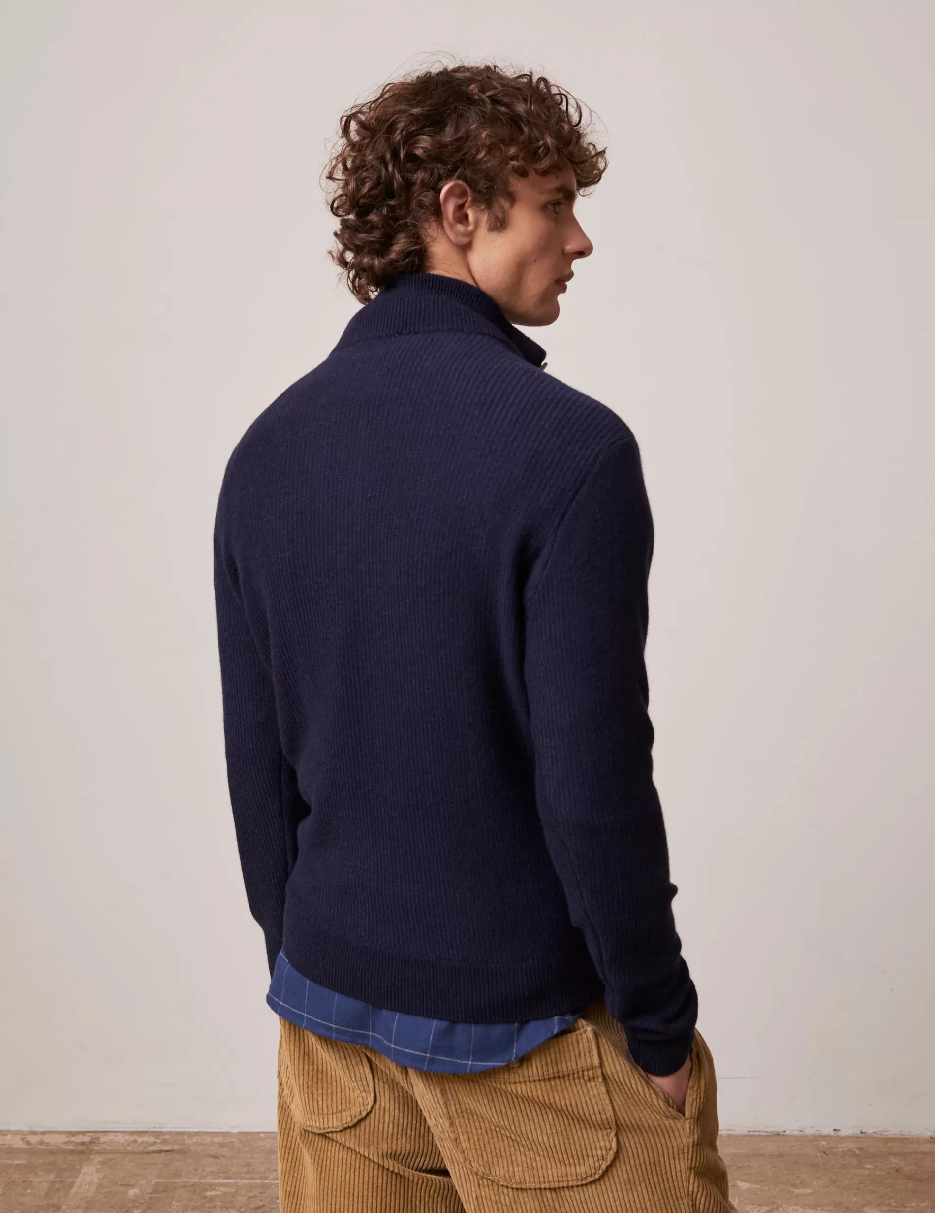 Figaret Paris Sweaters | Pull Chris En Cachemire Et Laine Bleu Marine