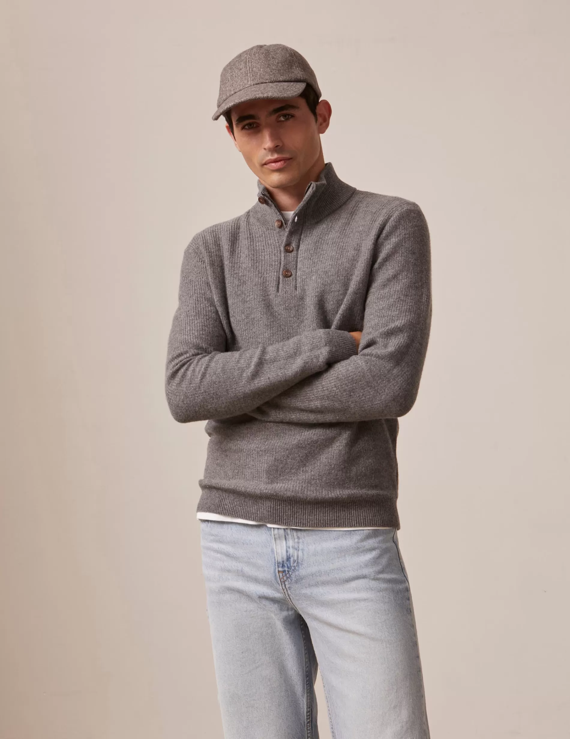 Figaret Paris Sweaters | Pull Chris En Cachemire Et Laine Gris