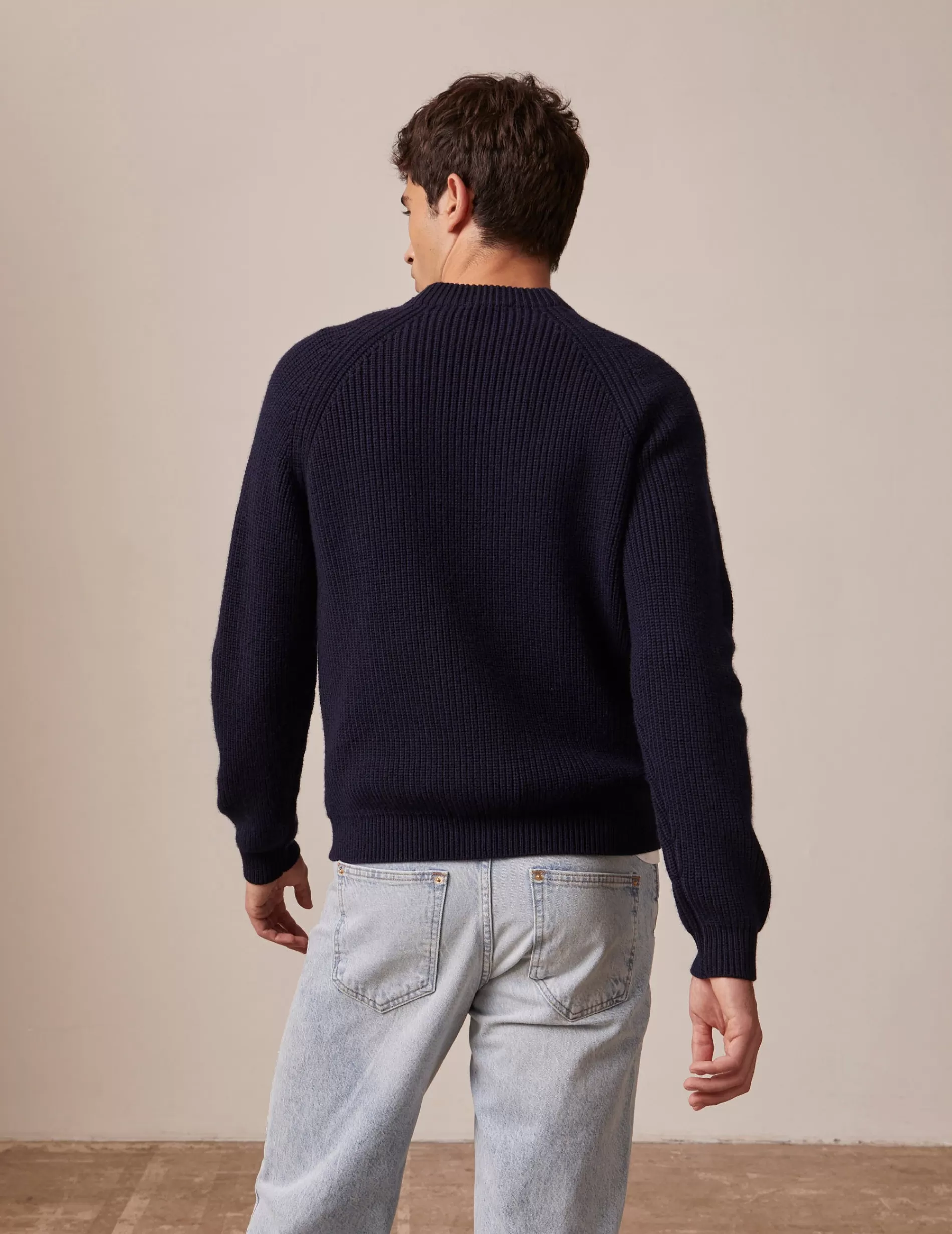 Figaret Paris Sweaters | Pull Gareth En Laine Bleu Marine