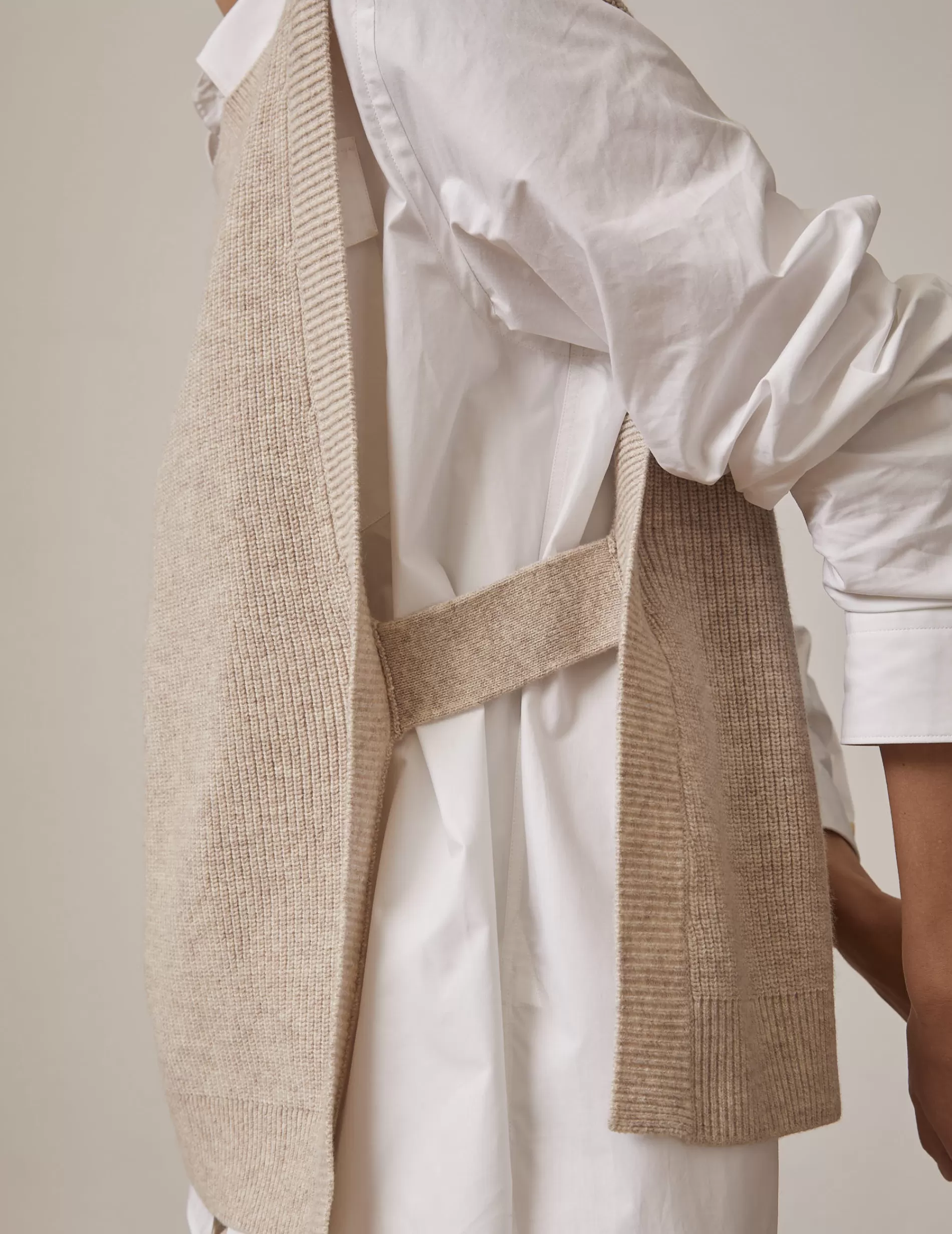 Figaret Paris Ready To Wear | Pull Sans Manches Ilonna En Cachemire Et Laine Beige