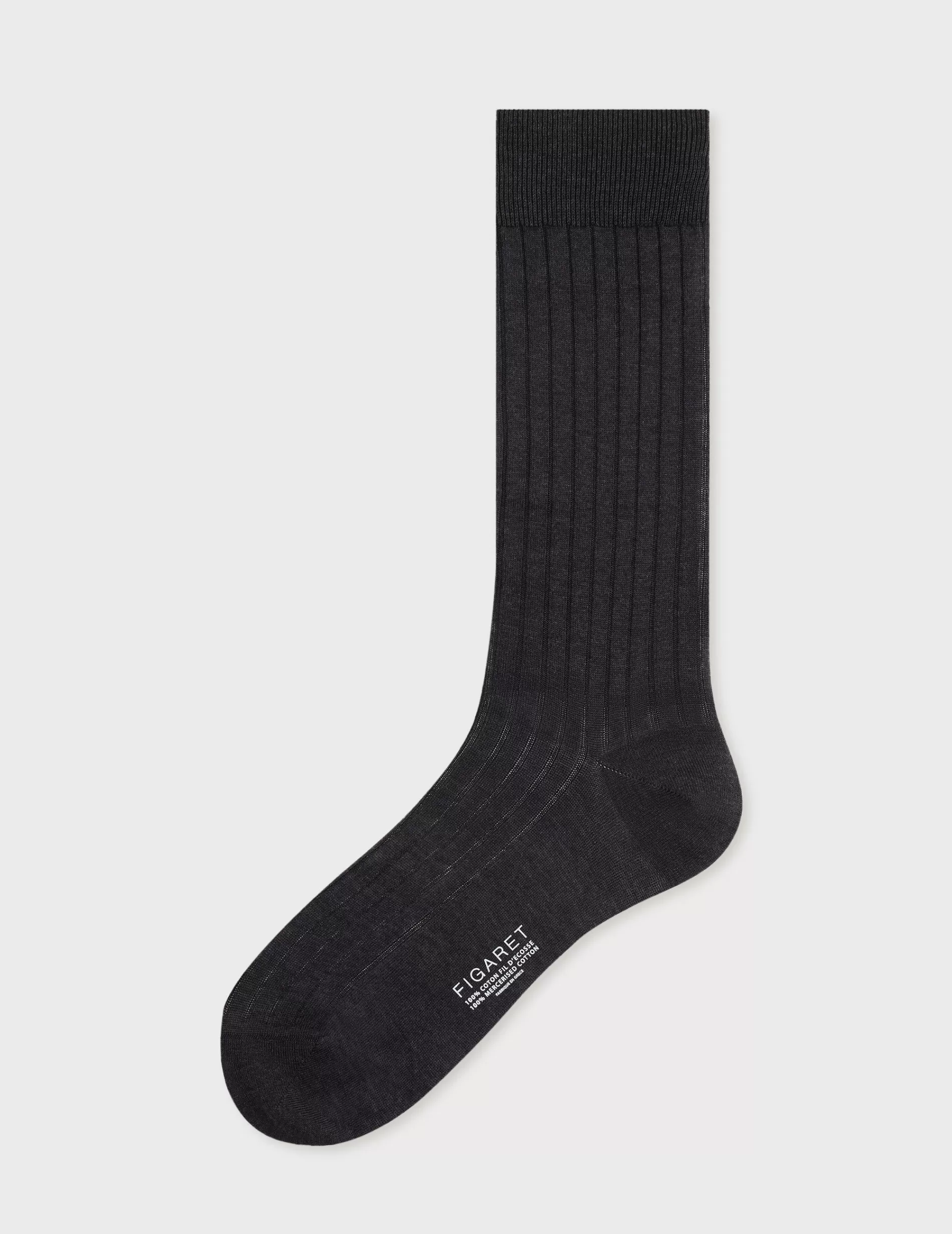Figaret Paris Socks | Semainier De 5 Chaussettes Côtelées Unies En Double Fil D'Ecosse