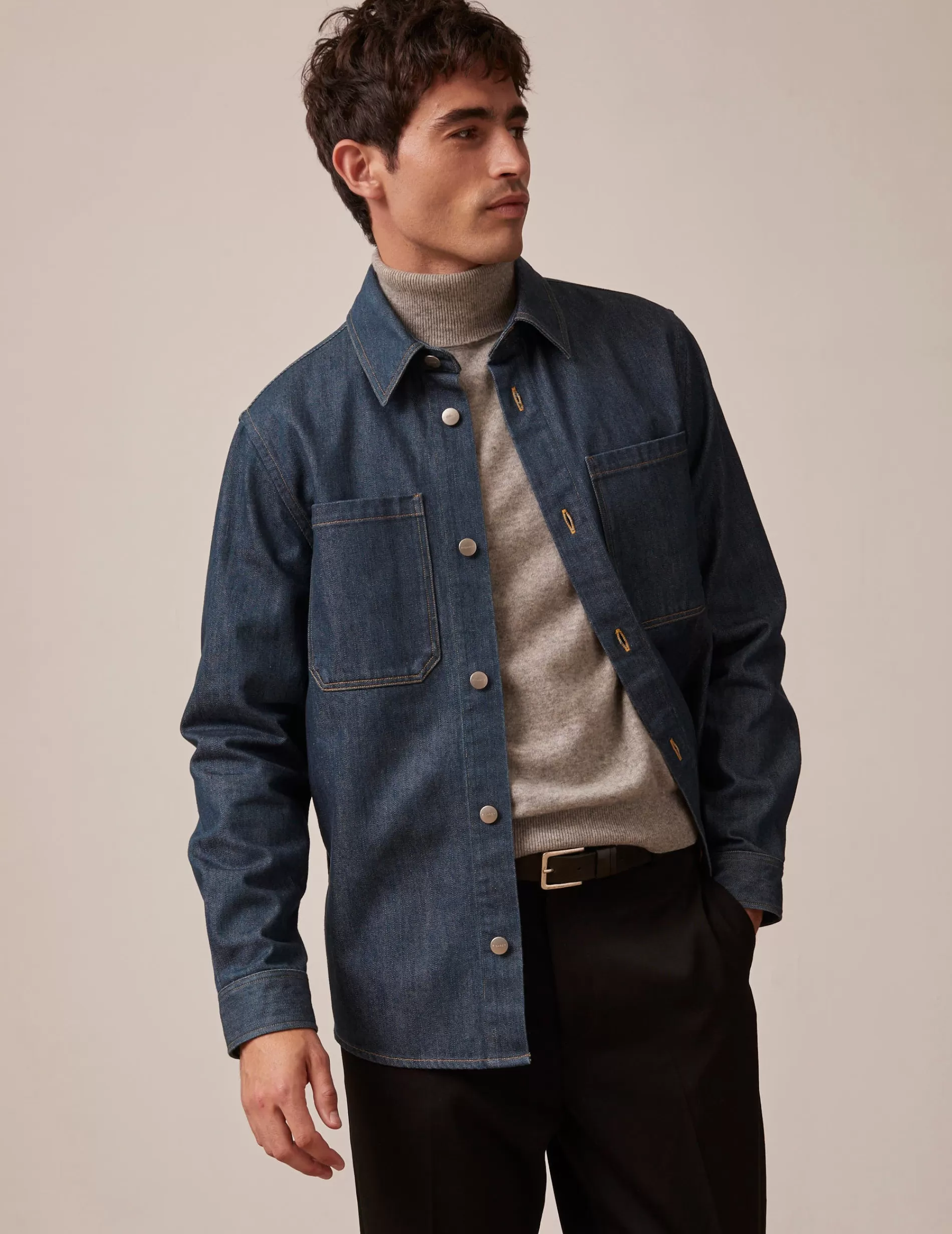 Figaret Paris Overshirts | Styles·Casual Shirts | Surchemise Cameron En Denim Marine
