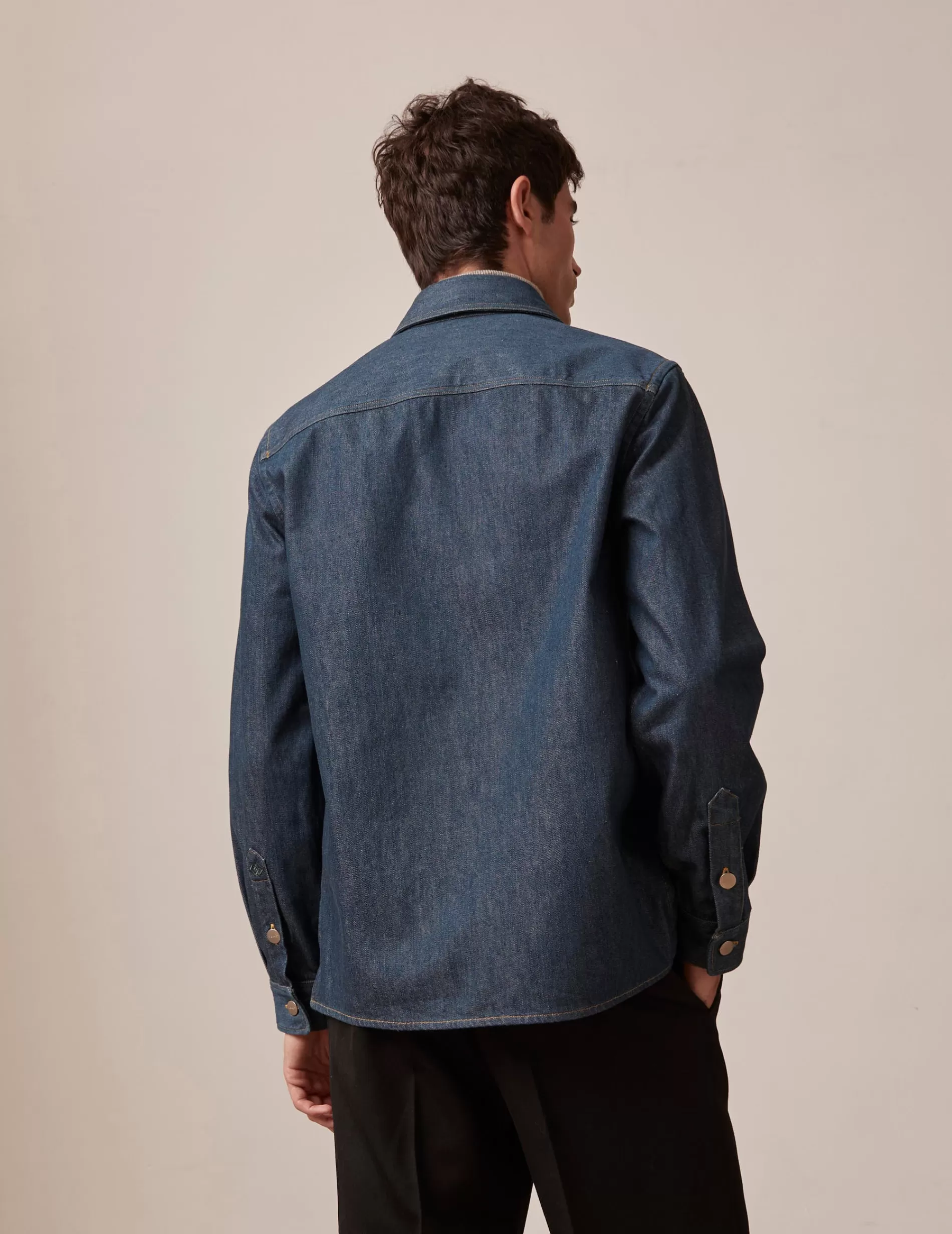 Figaret Paris Overshirts | Styles·Casual Shirts | Surchemise Cameron En Denim Marine