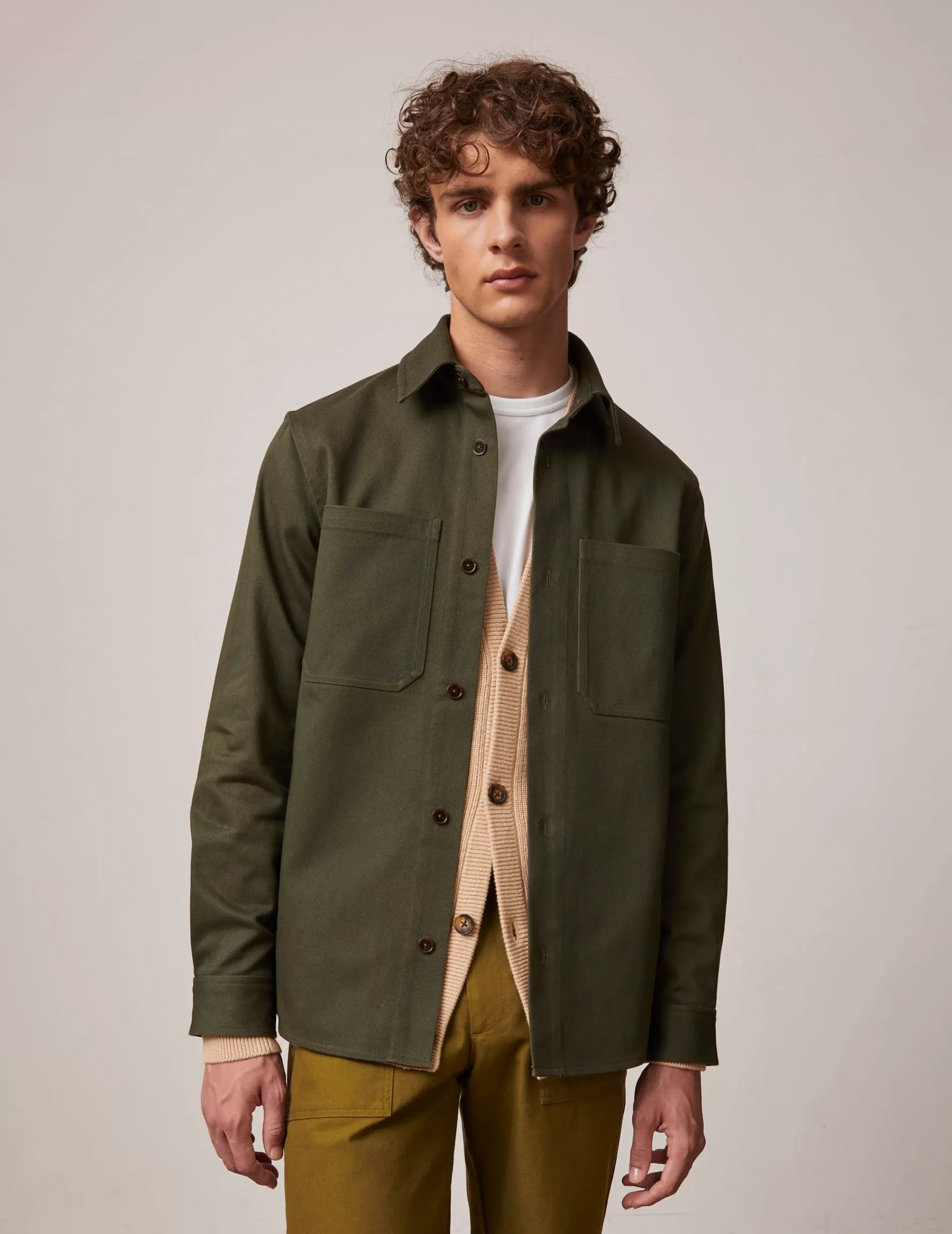 Figaret Paris Overshirts | Styles·Casual Shirts | Surchemise Cameron En Twill Kaki
