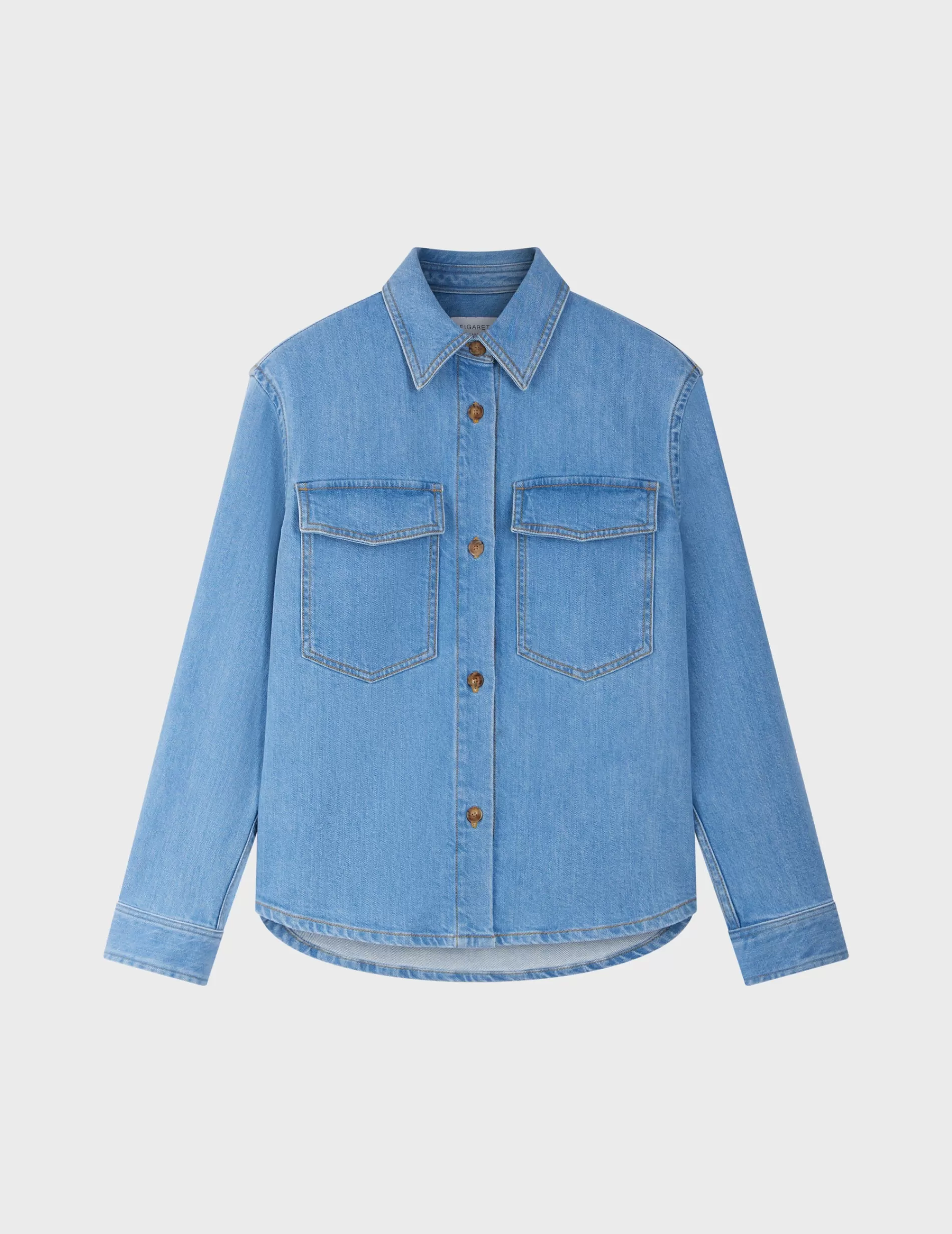 Figaret Paris Ready To Wear | Surchemise Ingrid En Denim Bleu