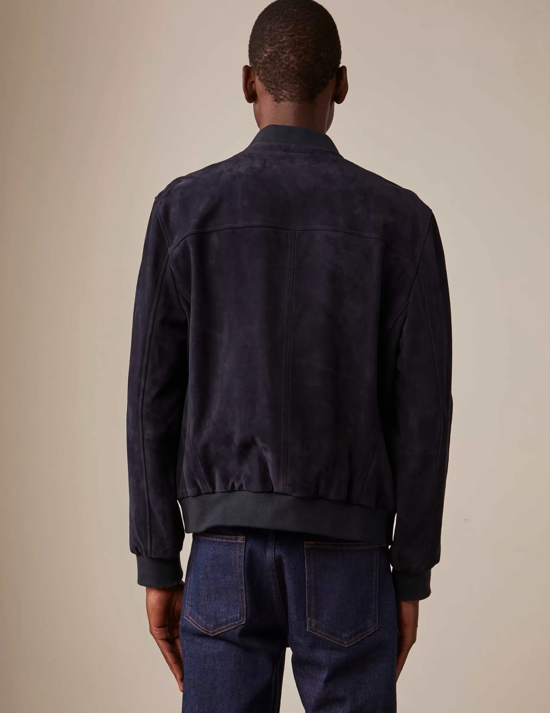 Figaret Paris Outerwear | Teddy Léo En Suède Marine