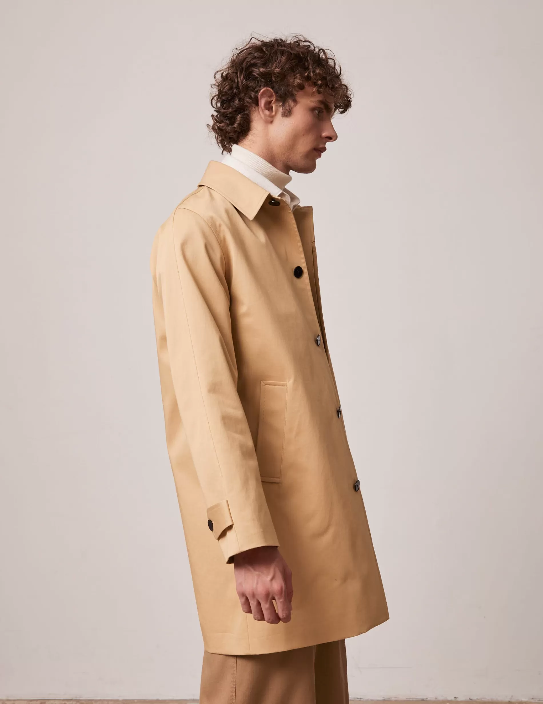 Figaret Paris Outerwear | Trench Hermano En Twill Beige