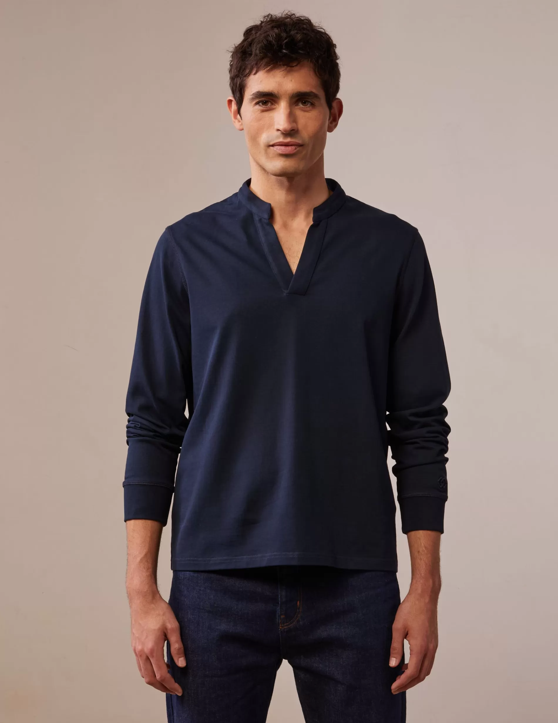 Figaret Paris T-Shirt | T-shirt Charles En Coton Marine