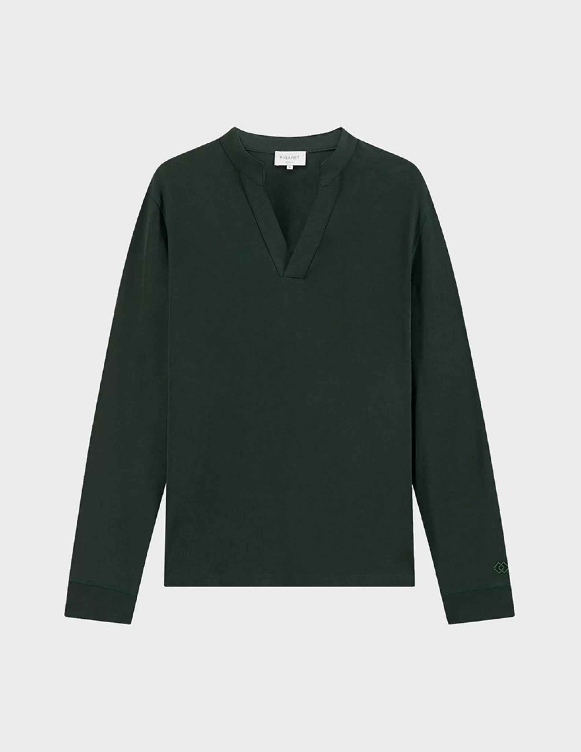Figaret Paris T-Shirt | T-shirt Charles En Coton Vert Vert fonce