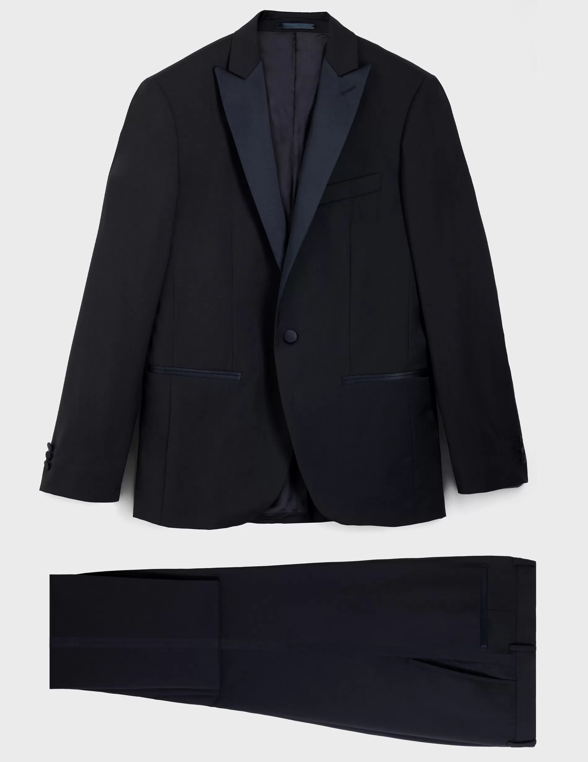 Figaret Paris Suits | Veste De Smoking Franck En Toile De Laine Bleu Nuit