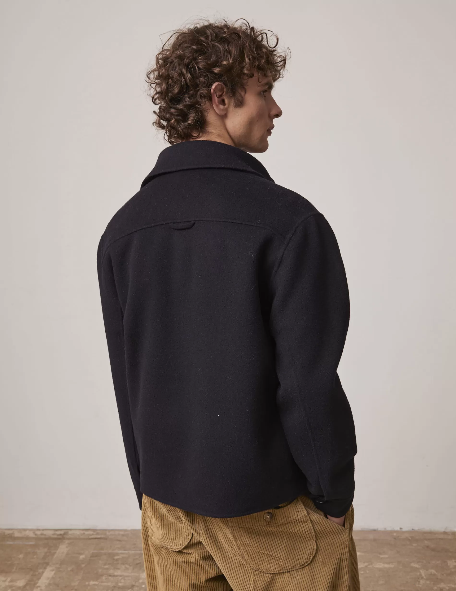Figaret Paris Outerwear | Veste Inoa En Laine Bleu Marine