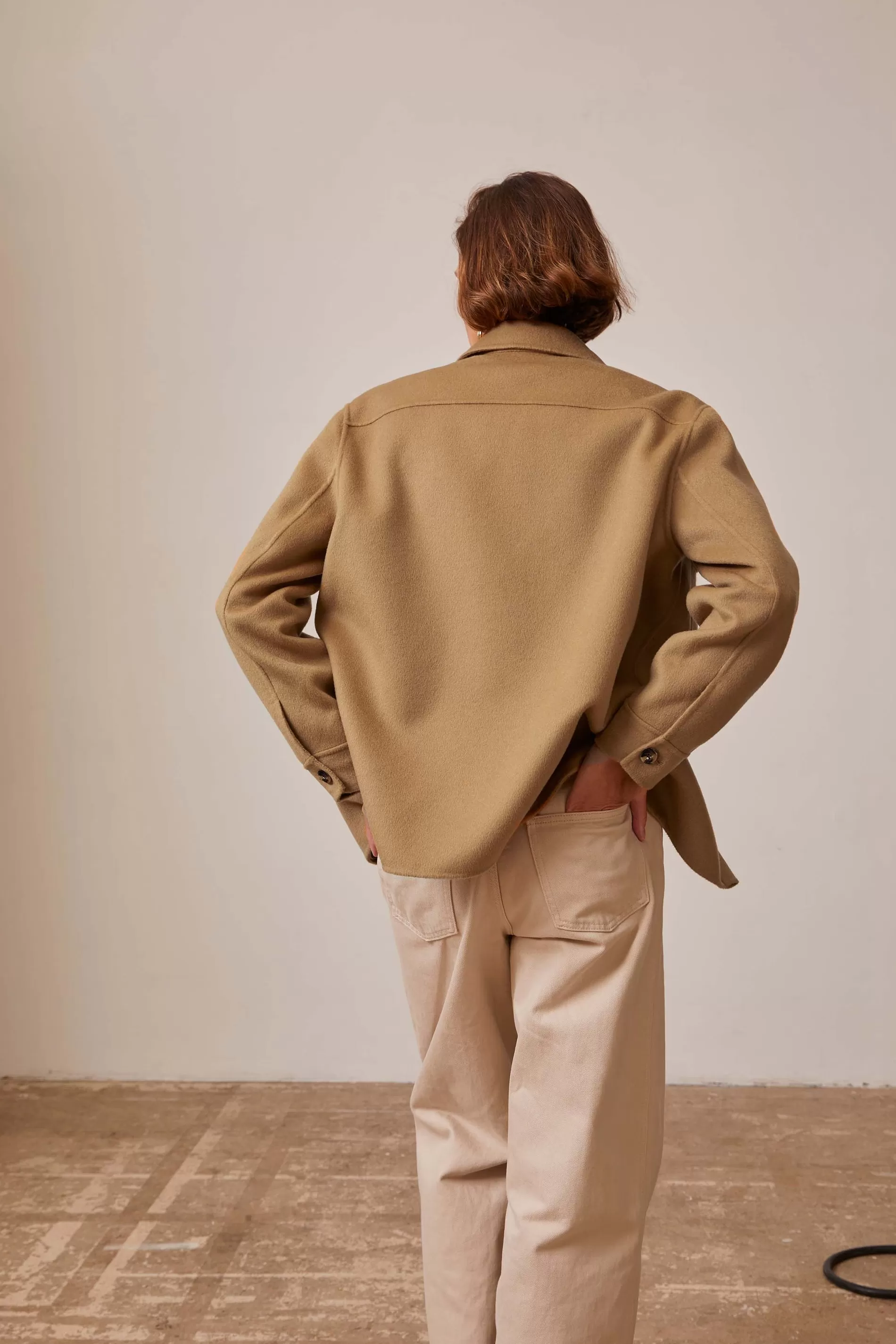Figaret Paris Ready To Wear | Veste Iriel En Laine Double Face Beige